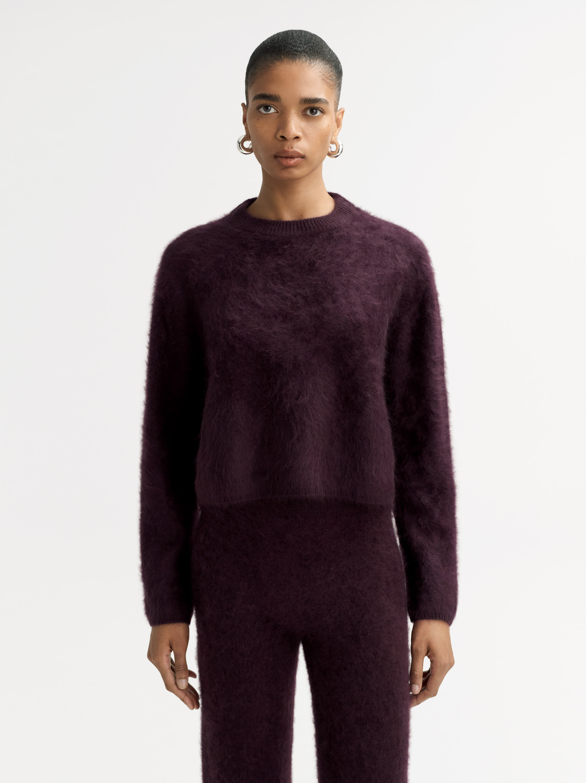 Brushed crewneck Midnight Plum 1