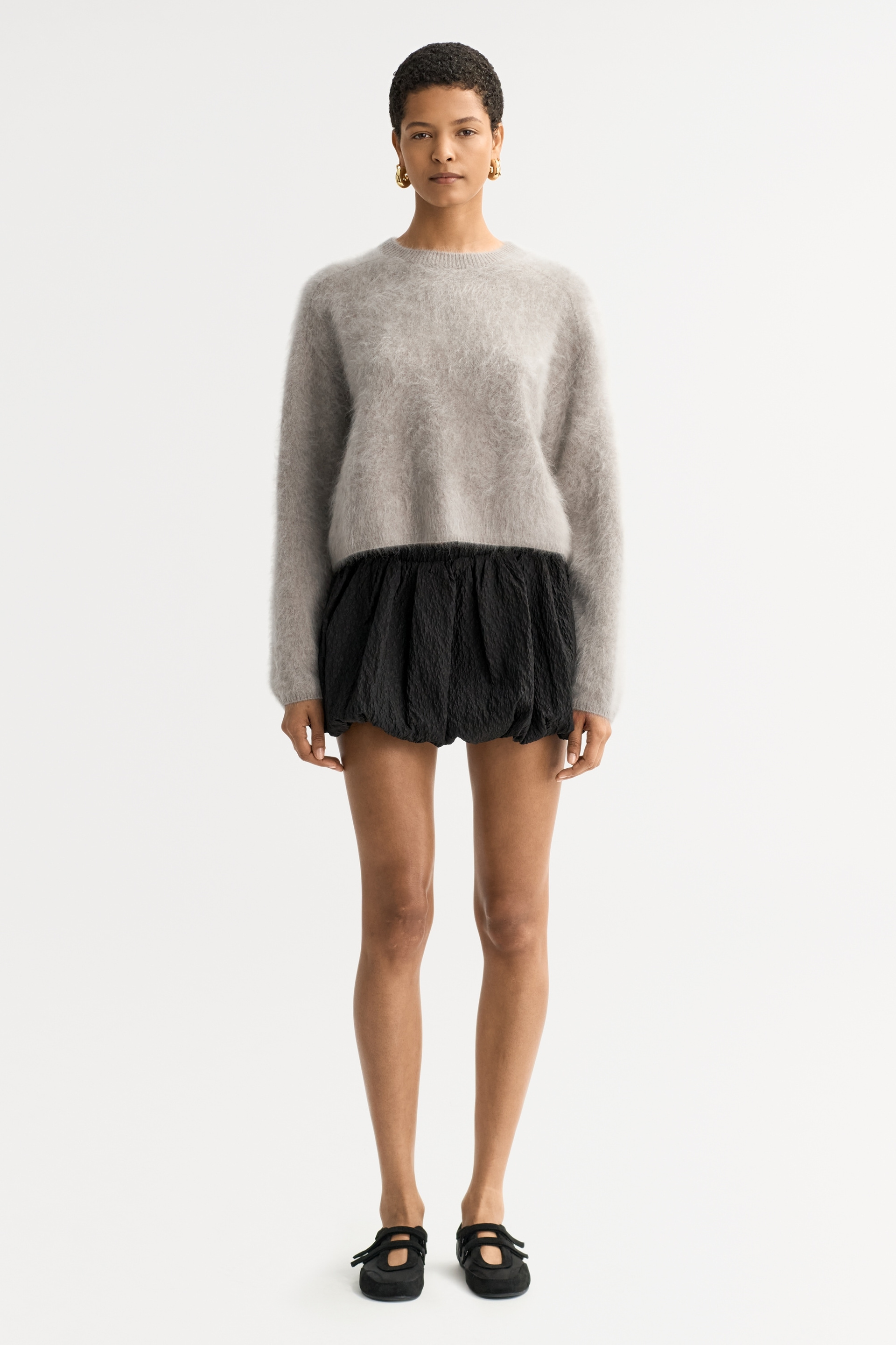 Brushed crewneck Greige 2