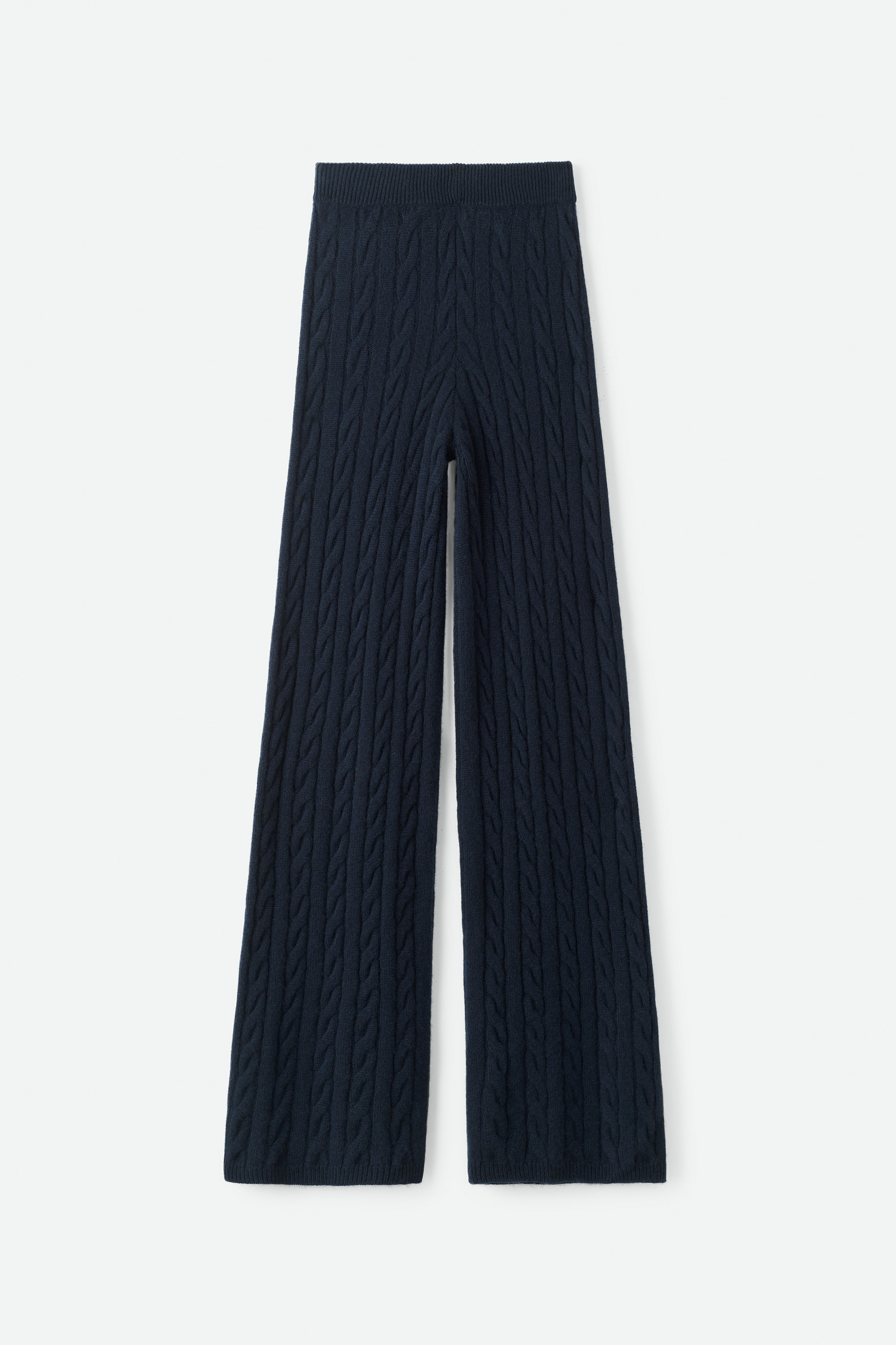 Cable knit pants Navy 1