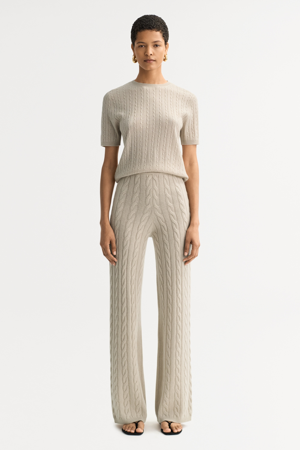 CLUBHAUS × TANGRAM DOUBLE KNIT PANTS Alex Knit Pants - Pink Marle | Relaxed Maternity & Lounge Pants
