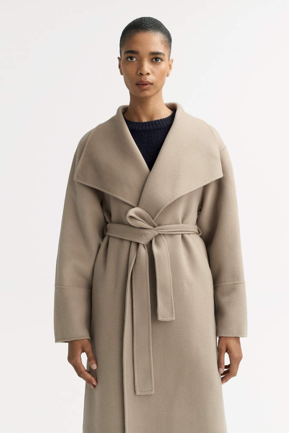 Long coat - Jackets & Coats - Feather White | Soft Goat