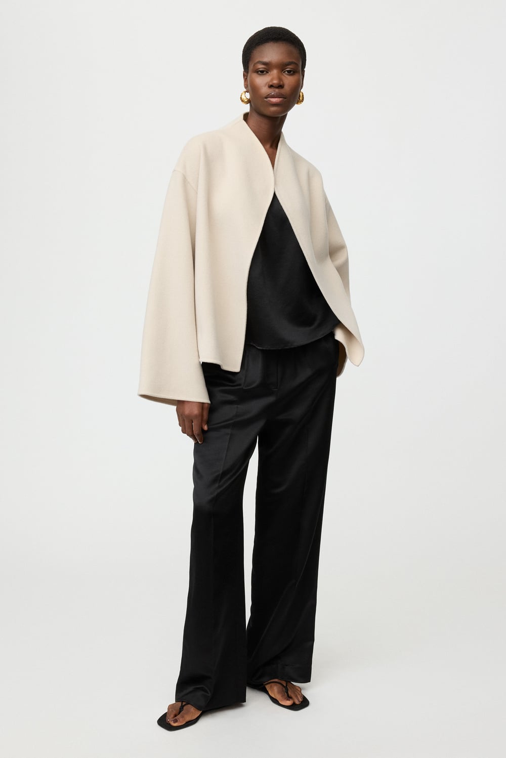 Short Jacket - Jackets & Coats - Chalk | Soft Goat