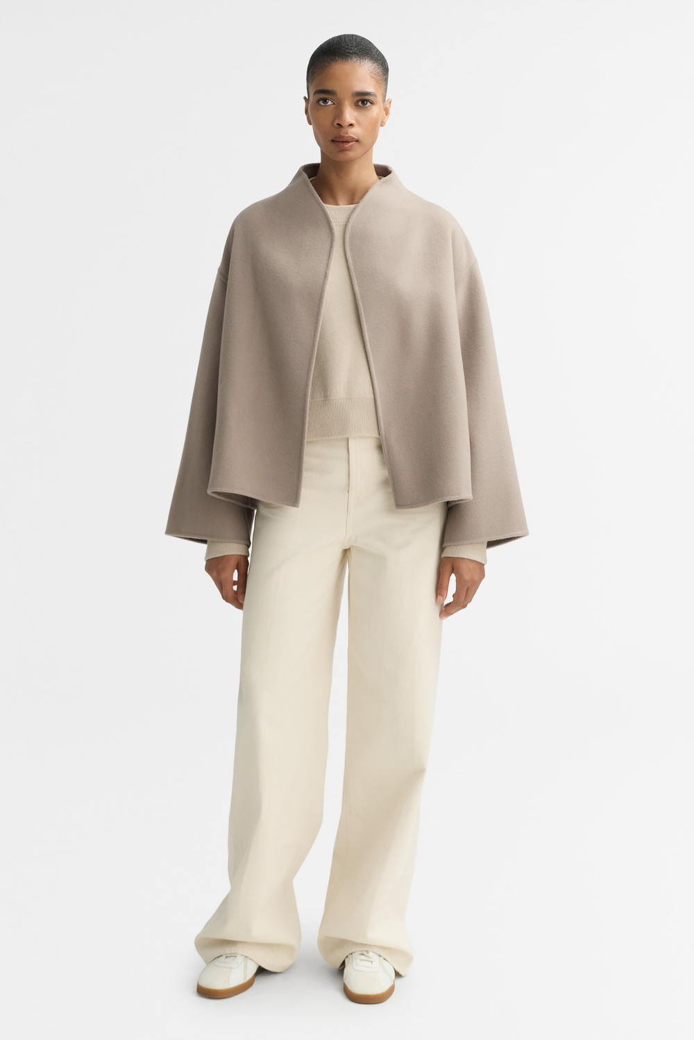 Short jacket - Jackets & Coats - Dark Sand | Soft Goat