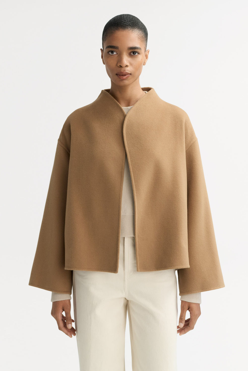 Short jacket - Jackets & Coats - Camel | Soft Goat