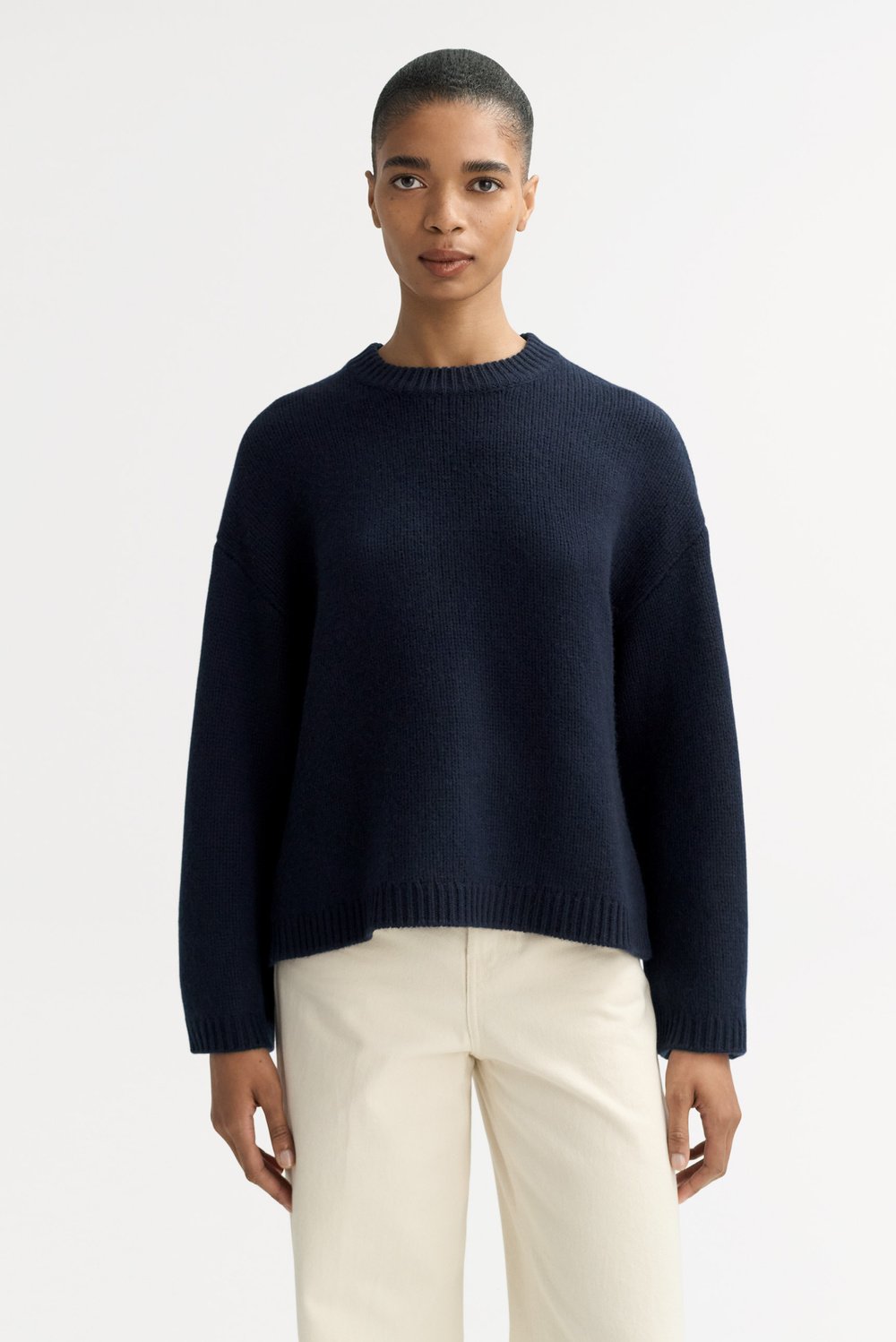 Chunky crewneck - Crewnecks - Greige | Soft Goat