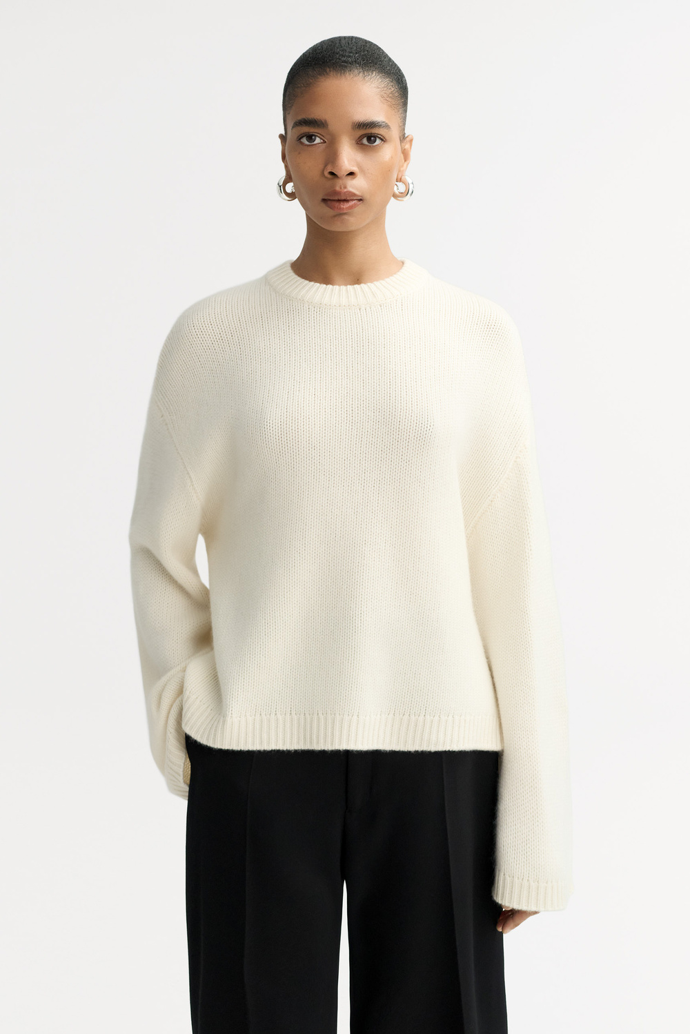 Chunky crewneck - Crewnecks - Greige | Soft Goat