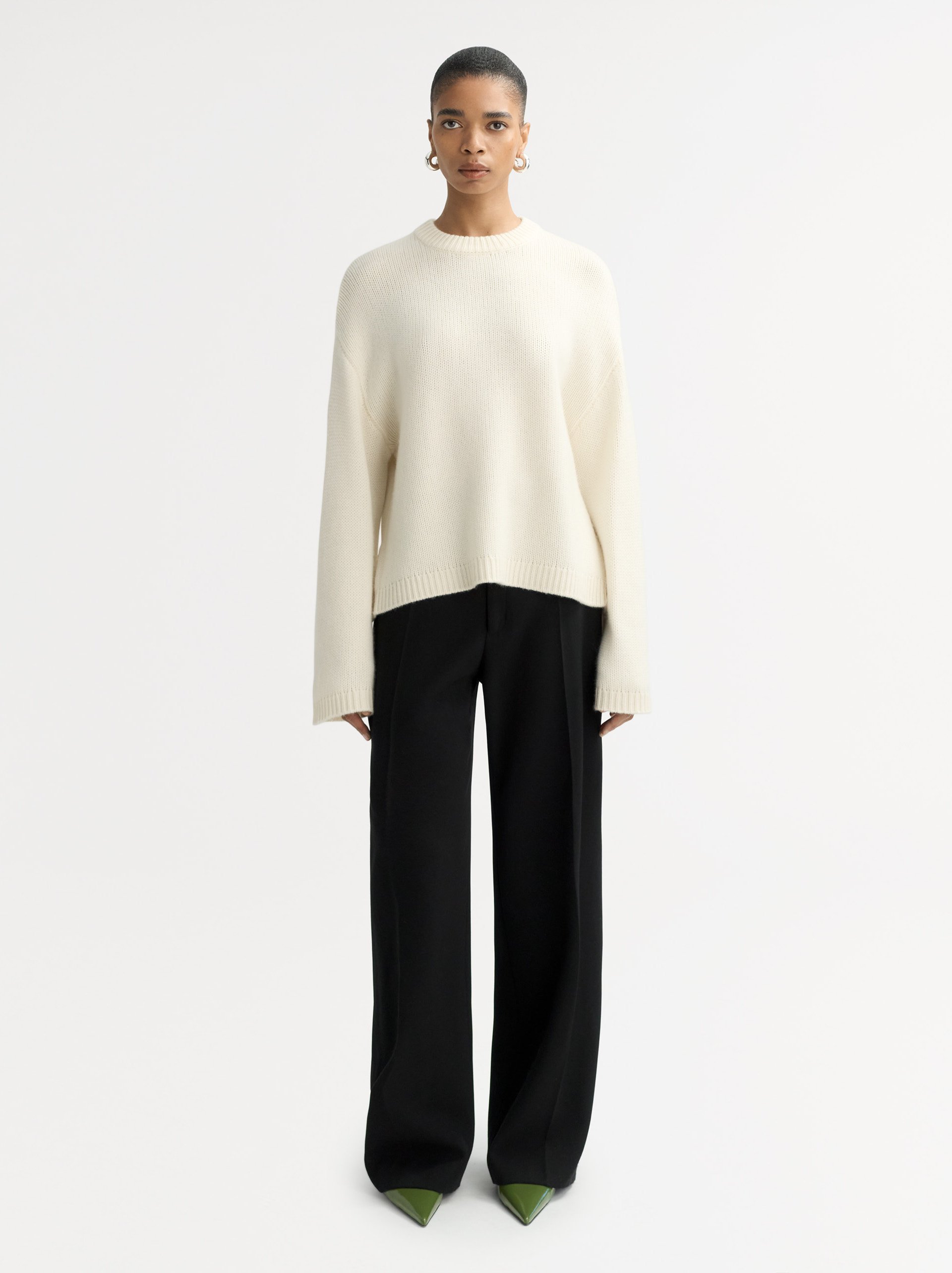 Chunky crewneck Feather White 2