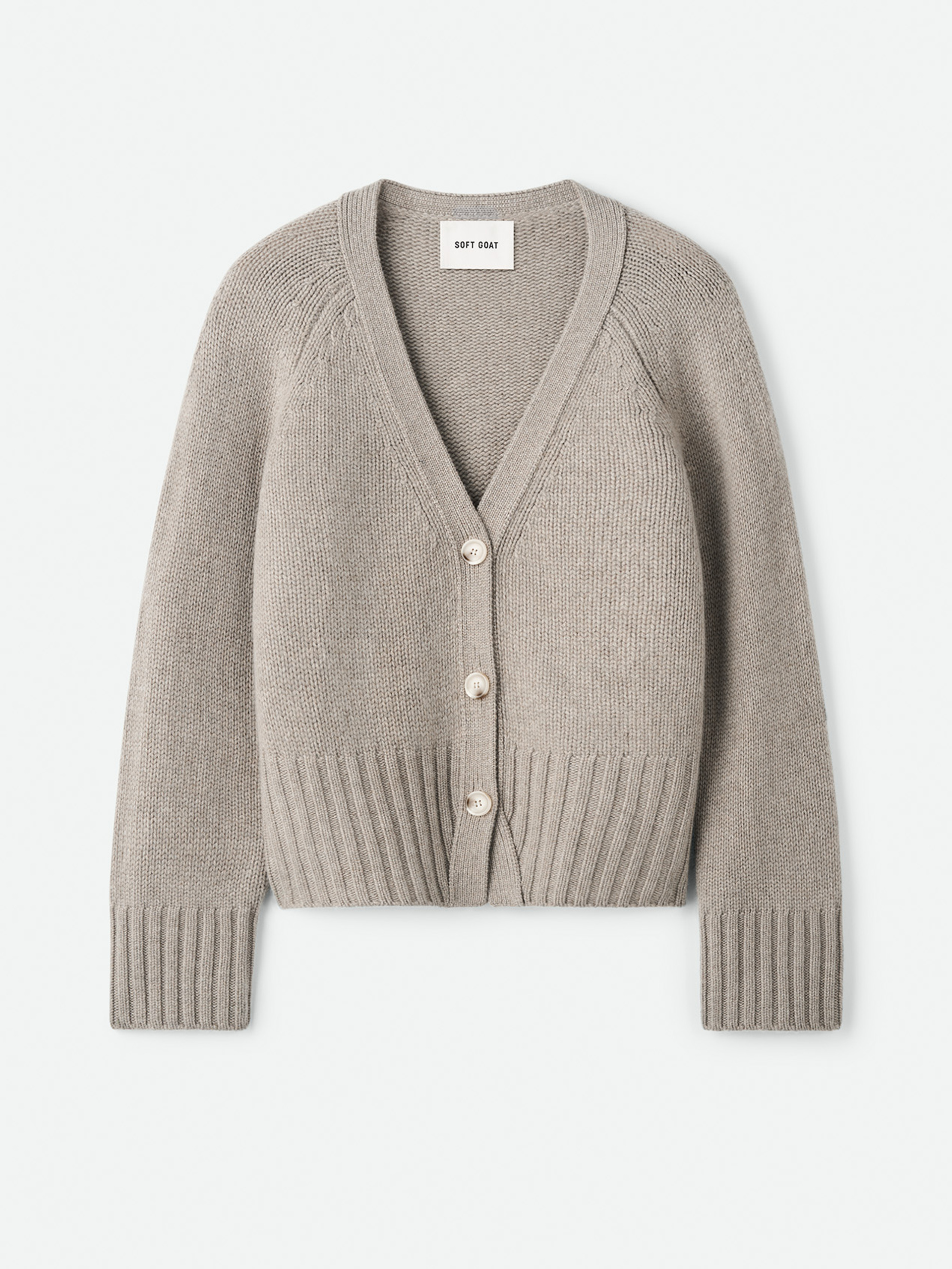 V-neck cardigan Greige 1