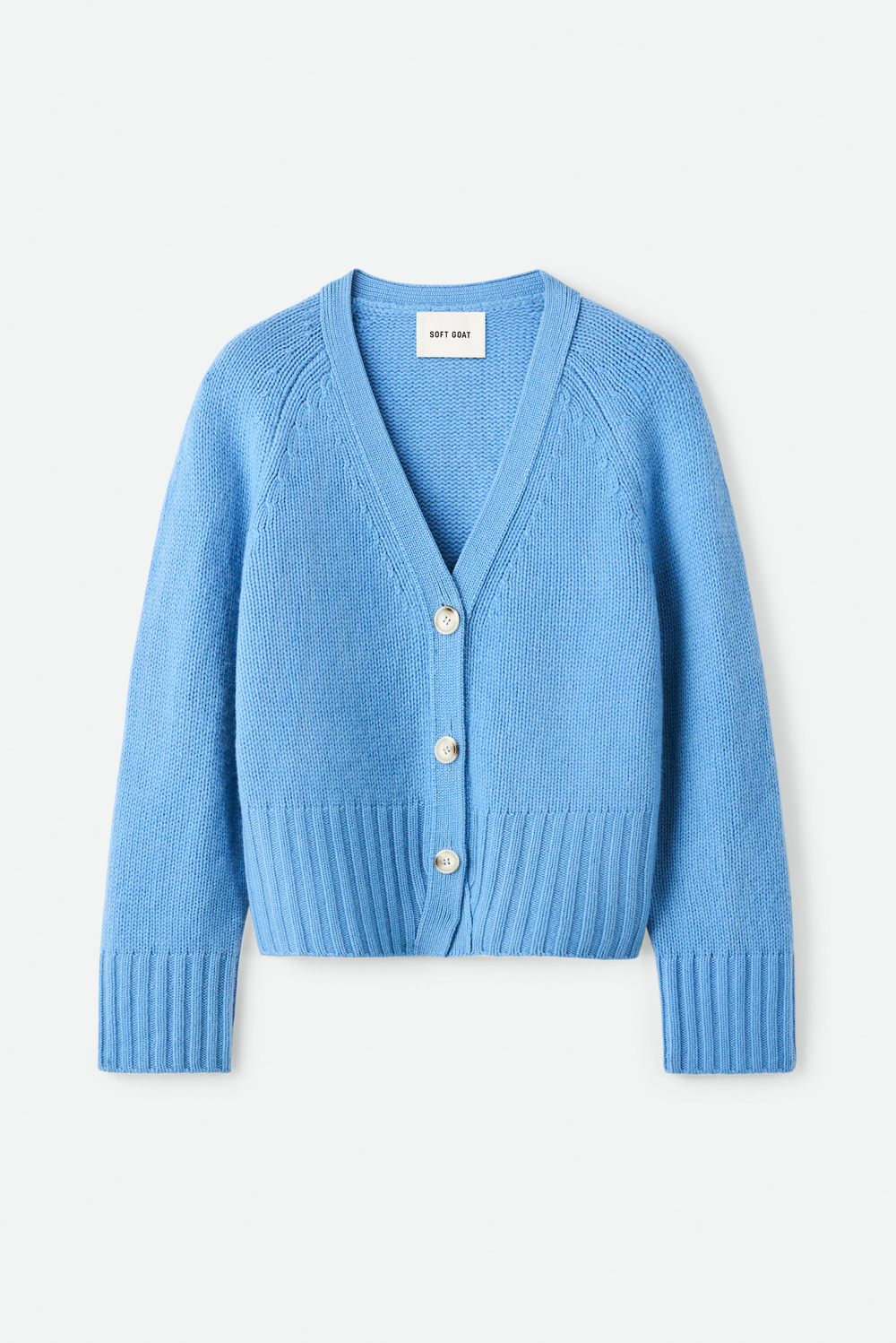 V-neck cardigan - Cardigans - Chalk | Soft Goat