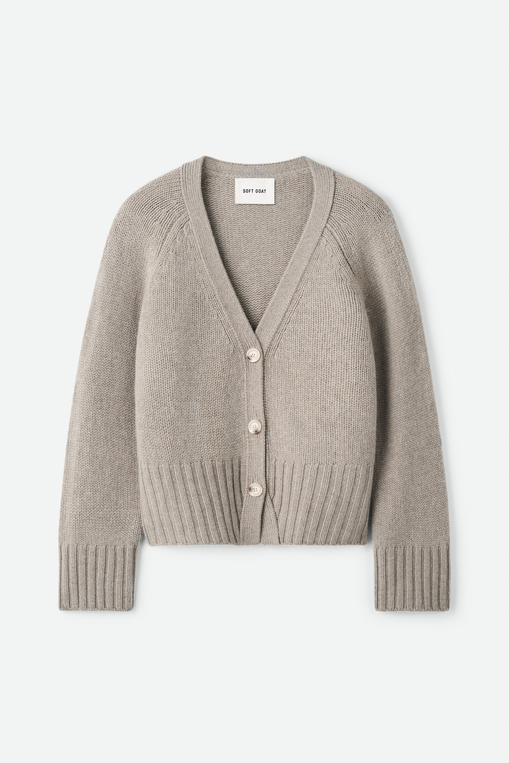V-neck cardigan - Cardigans - Chalk | Soft Goat