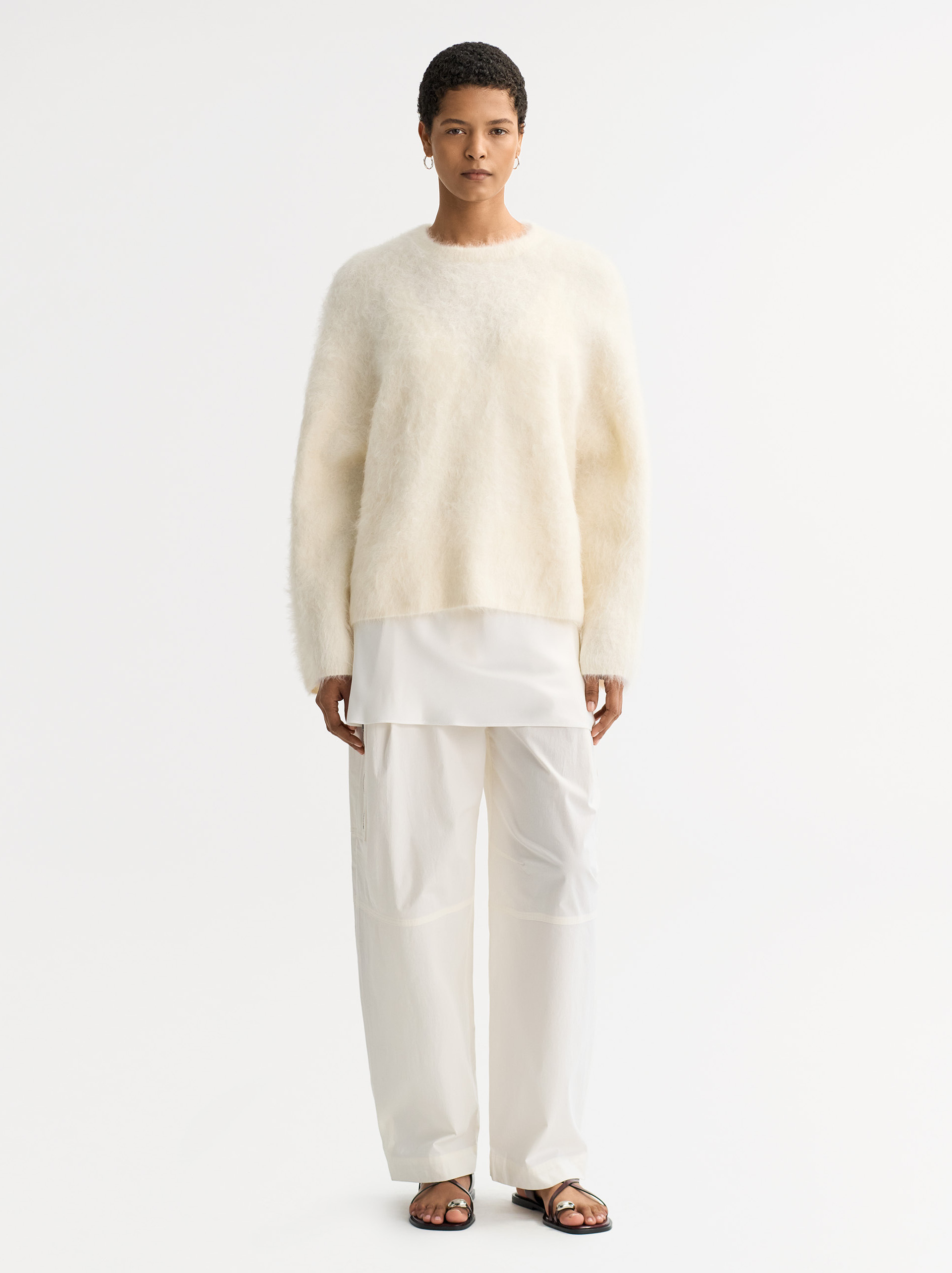 Alpaca crewneck Feather White 2