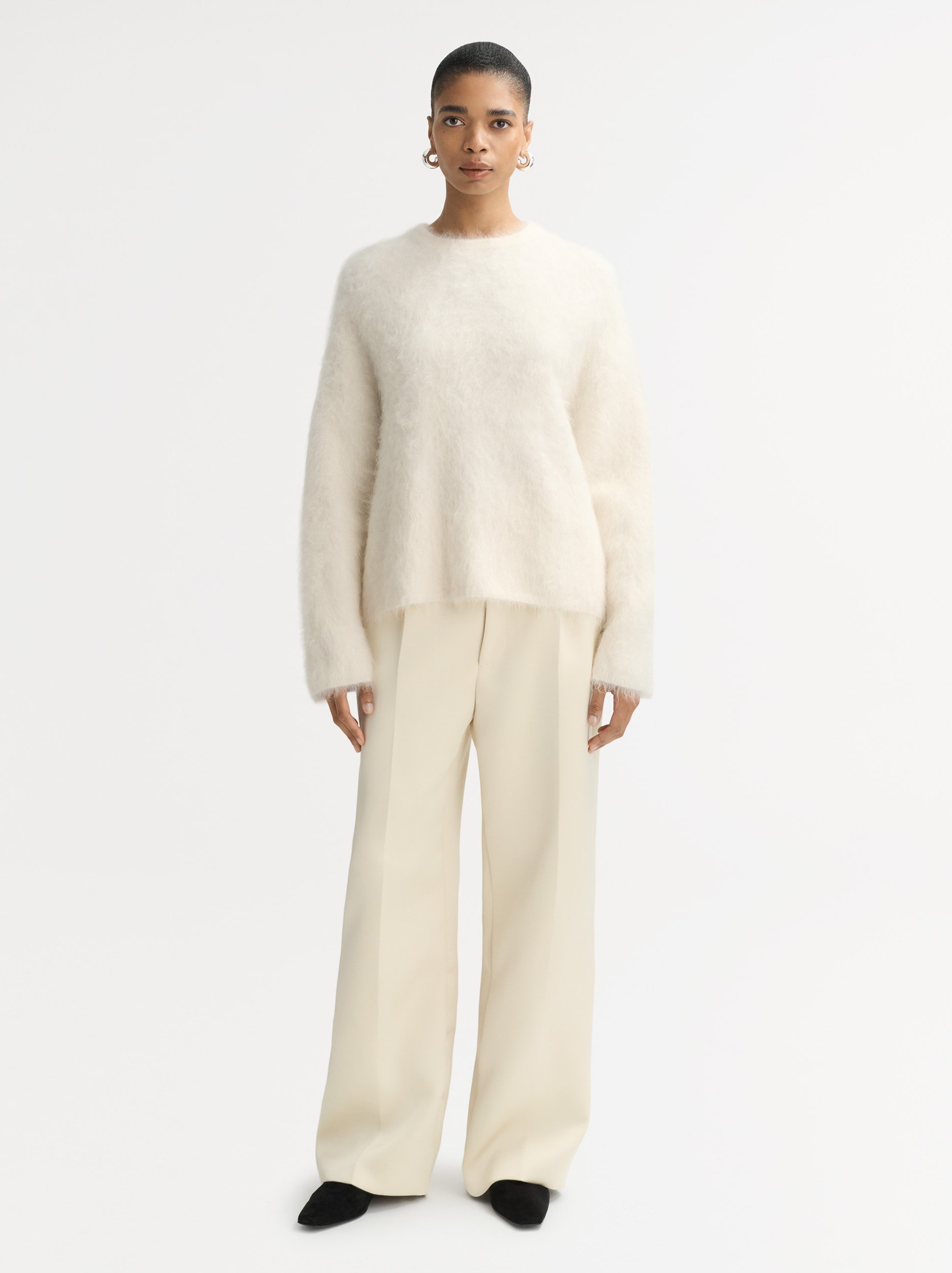Alpaca crewneck Feather White 2