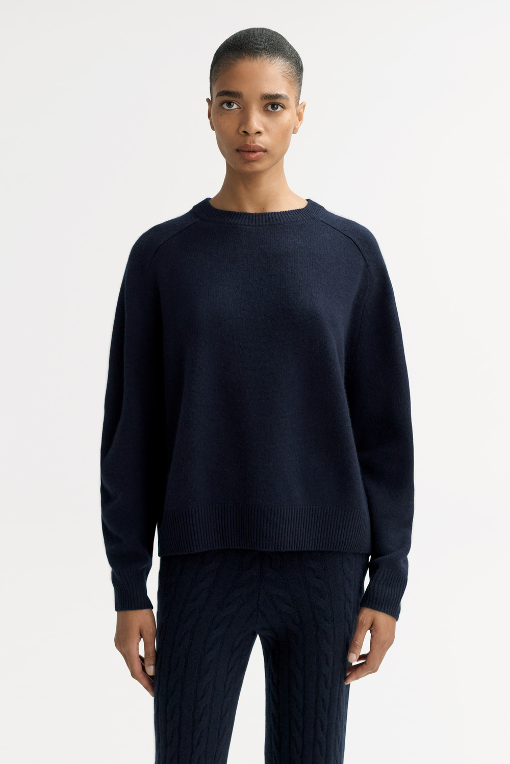 ◆SATUR◆ W Bluff Raccoon Collar Knit Cardigan Navy SA243WKC MUSINSA | SATUR (W) Bluff Raccoon Collar Knit Cardigan Navy