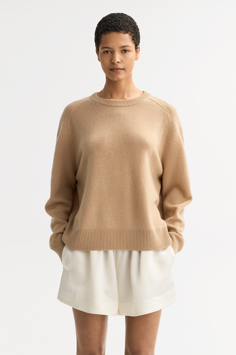 トップス SOFT GOAT Boyfriend Crewneck Knit Boyfriend crewneck - Crewnecks - Greige | Soft Goat