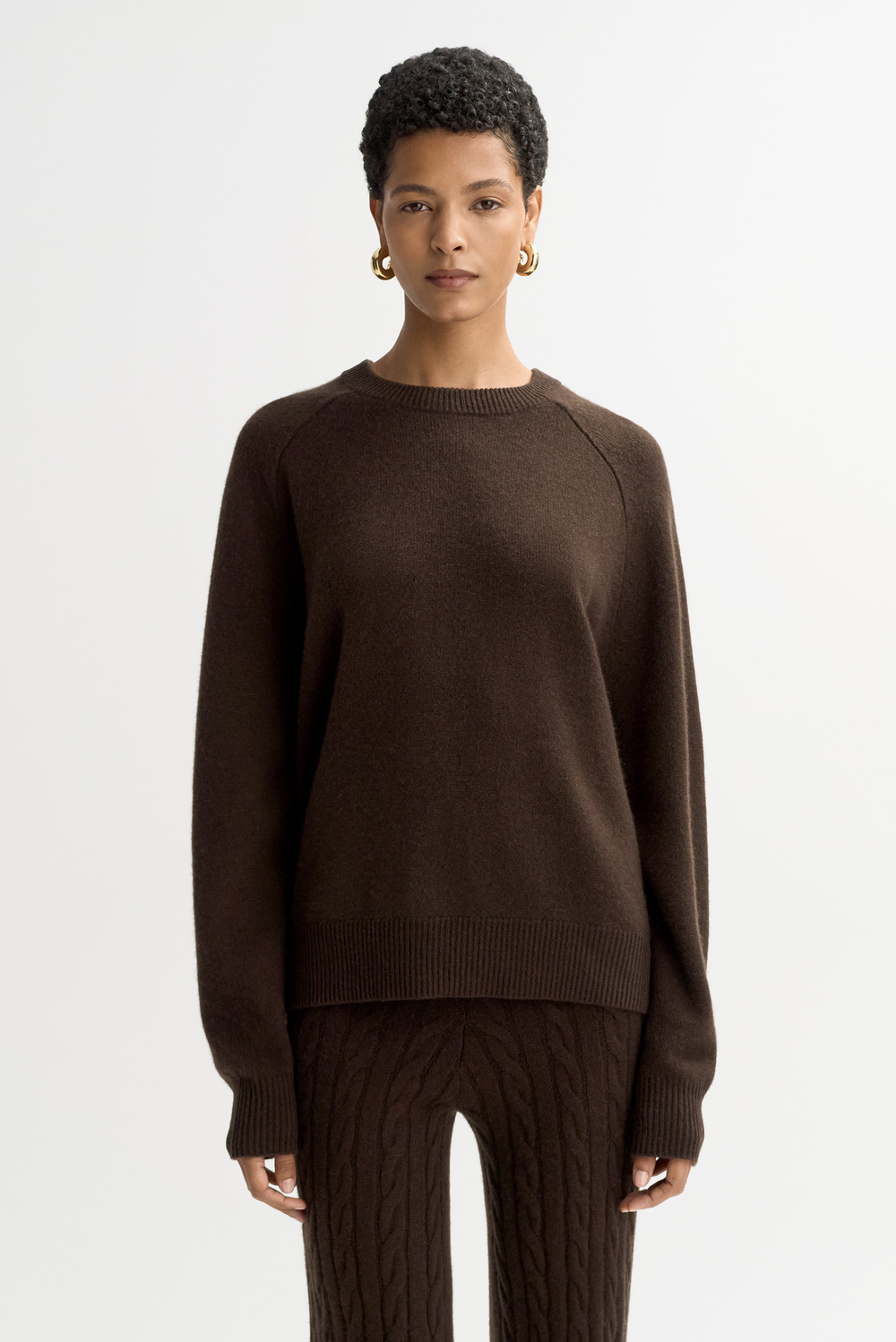 値下げ中　ROA Hemp crewneck ブラウン ROA Hemp Crewneck 