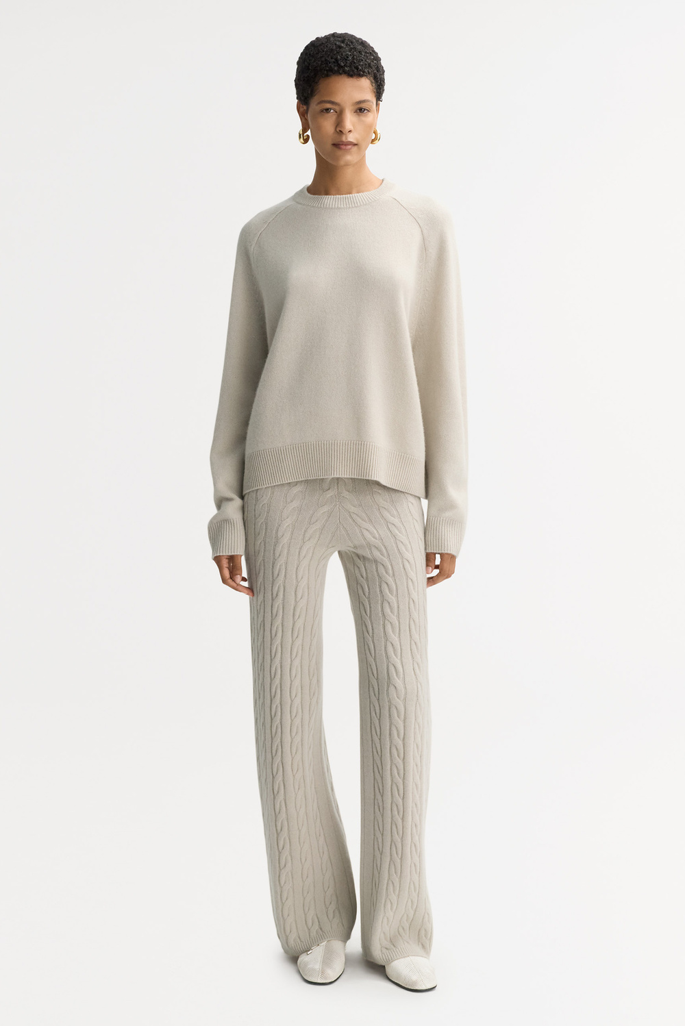 ★YOUTHBATH★Fluffy stripe cropped knit pants_gray★正規品 Camden Striped Knit Pants - Starlit Stripe