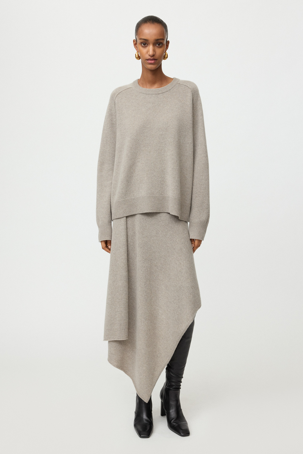 Boyfriend crewneck - Crewnecks - Greige | Soft Goat
