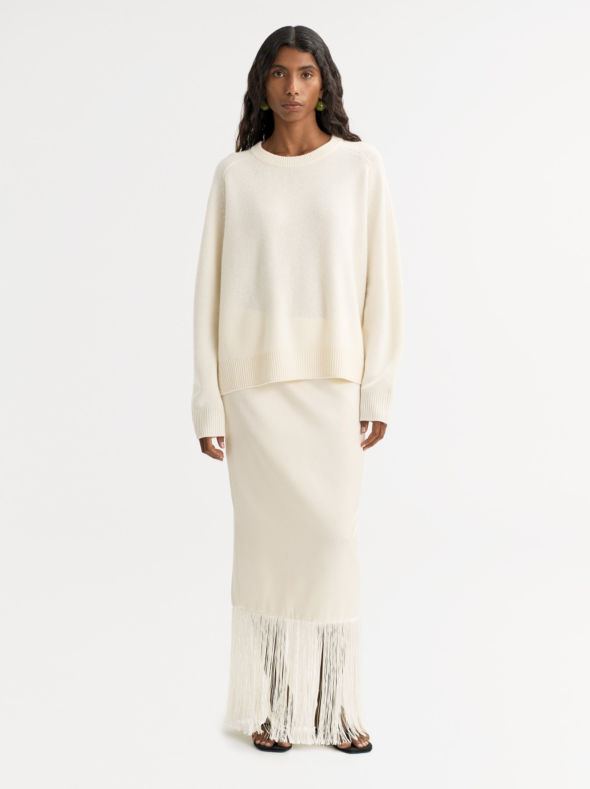 Boyfriend Crewneck Feather White 2