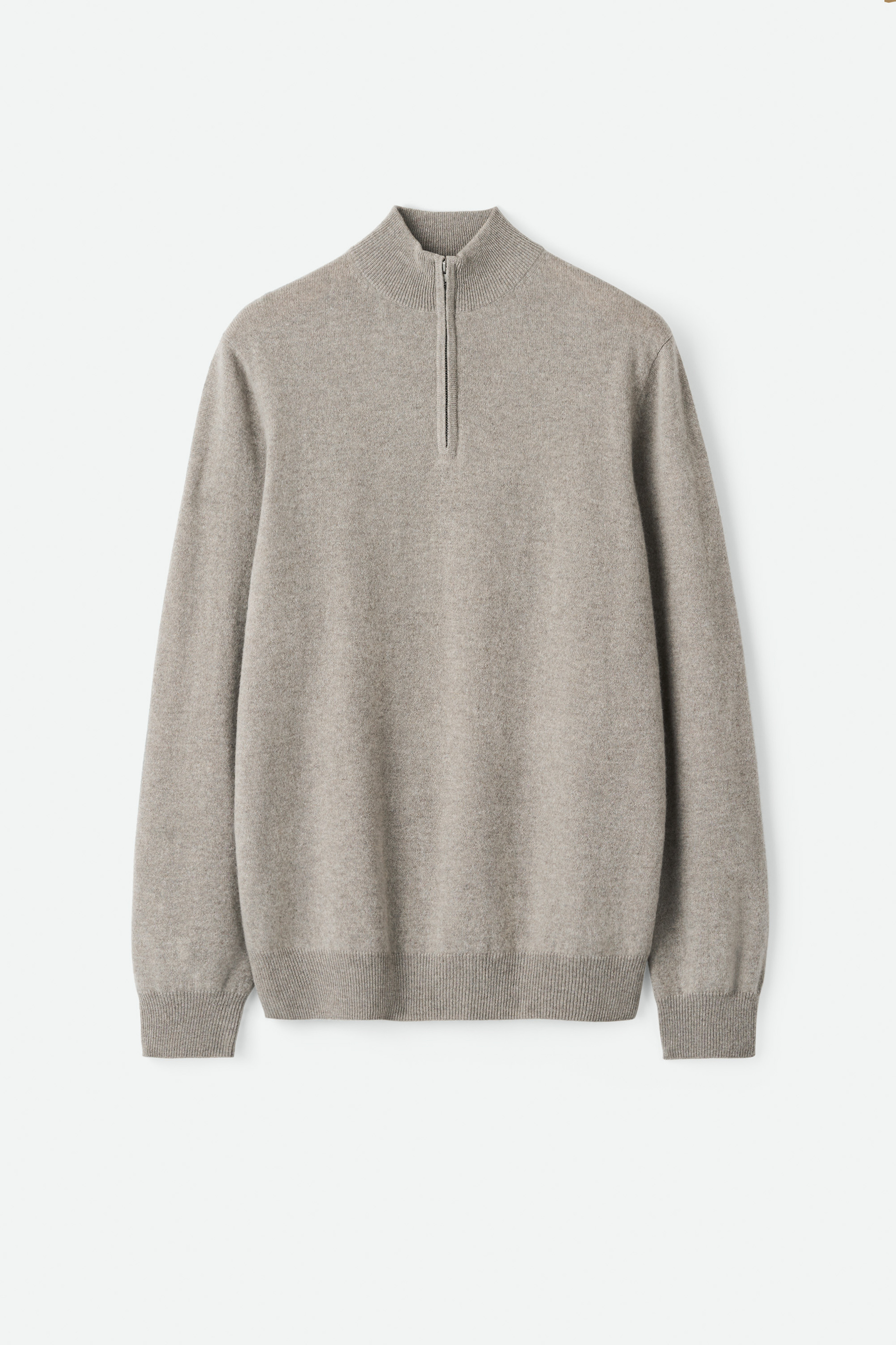 Men's Half Zip Greige 1