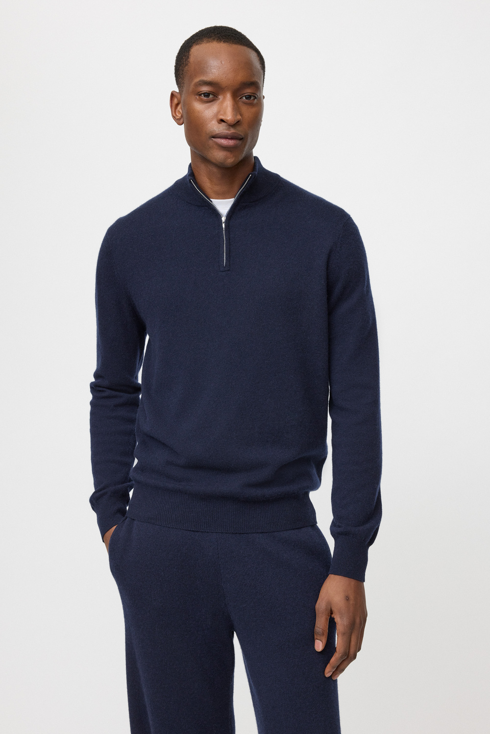 Men's Chunky Full Zip - Cardigans - Mocha | Soft Goat
