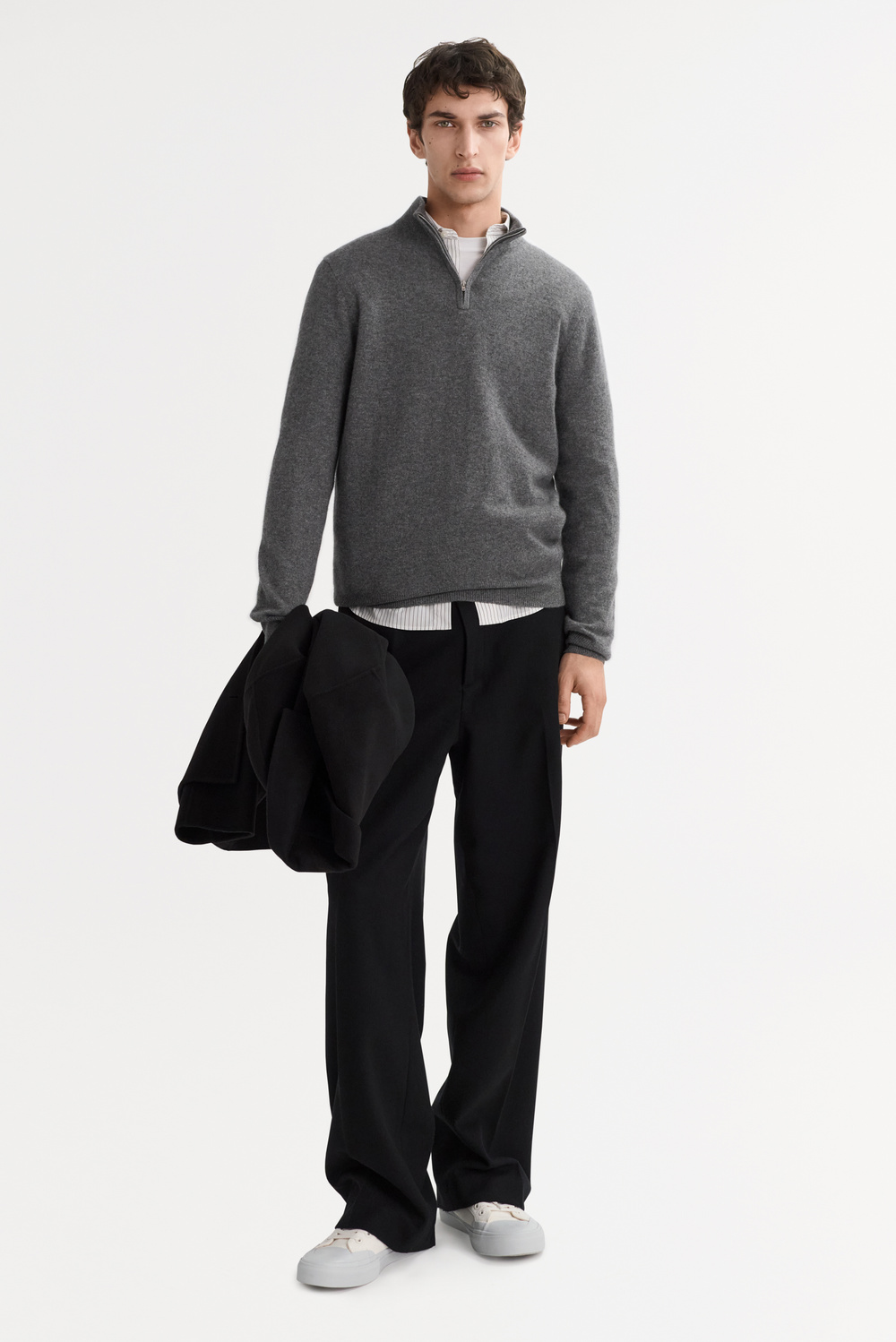 Men's Half Zip - Zipper - Grey | Soft Goat