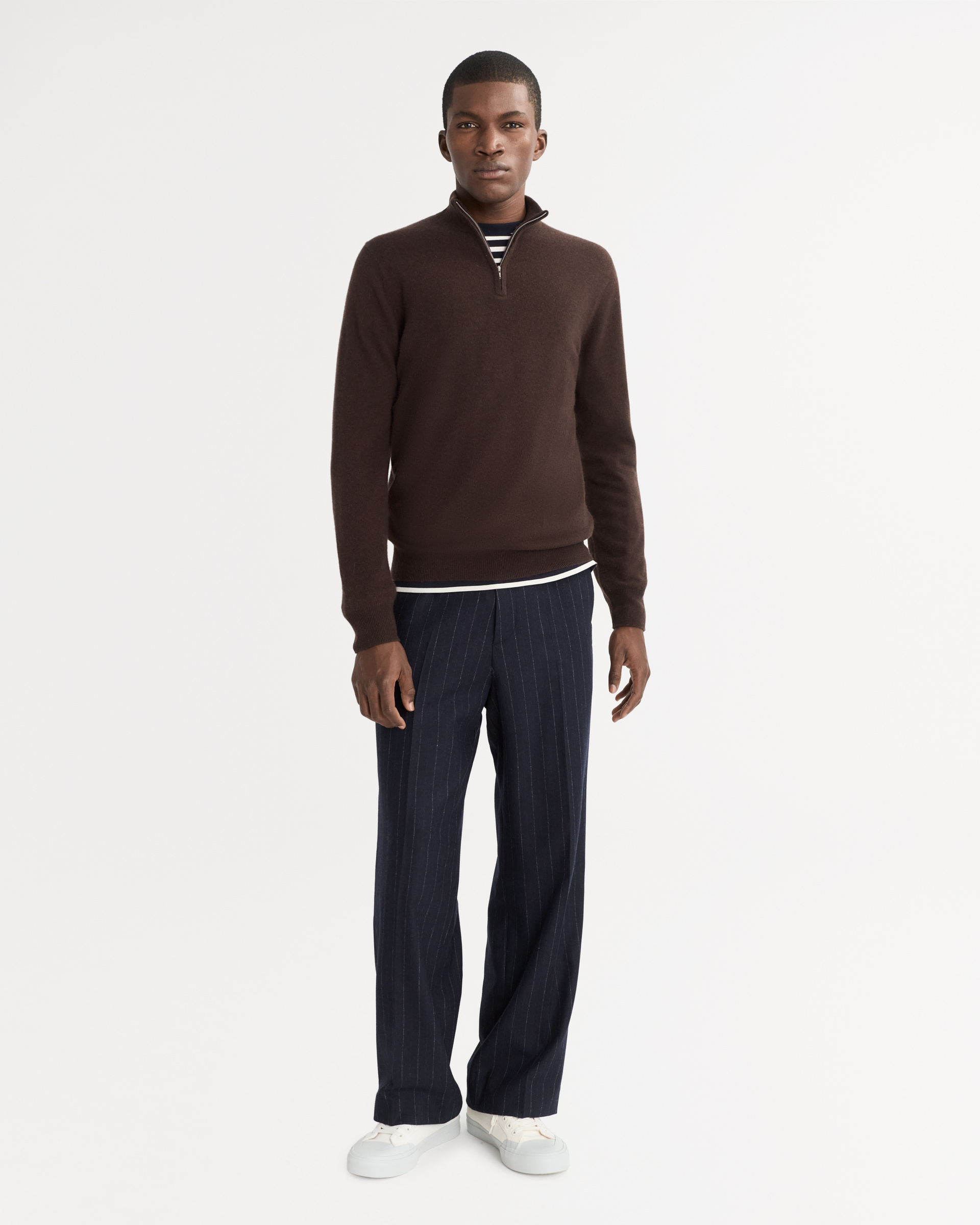 Men's Half Zip Mocha 2