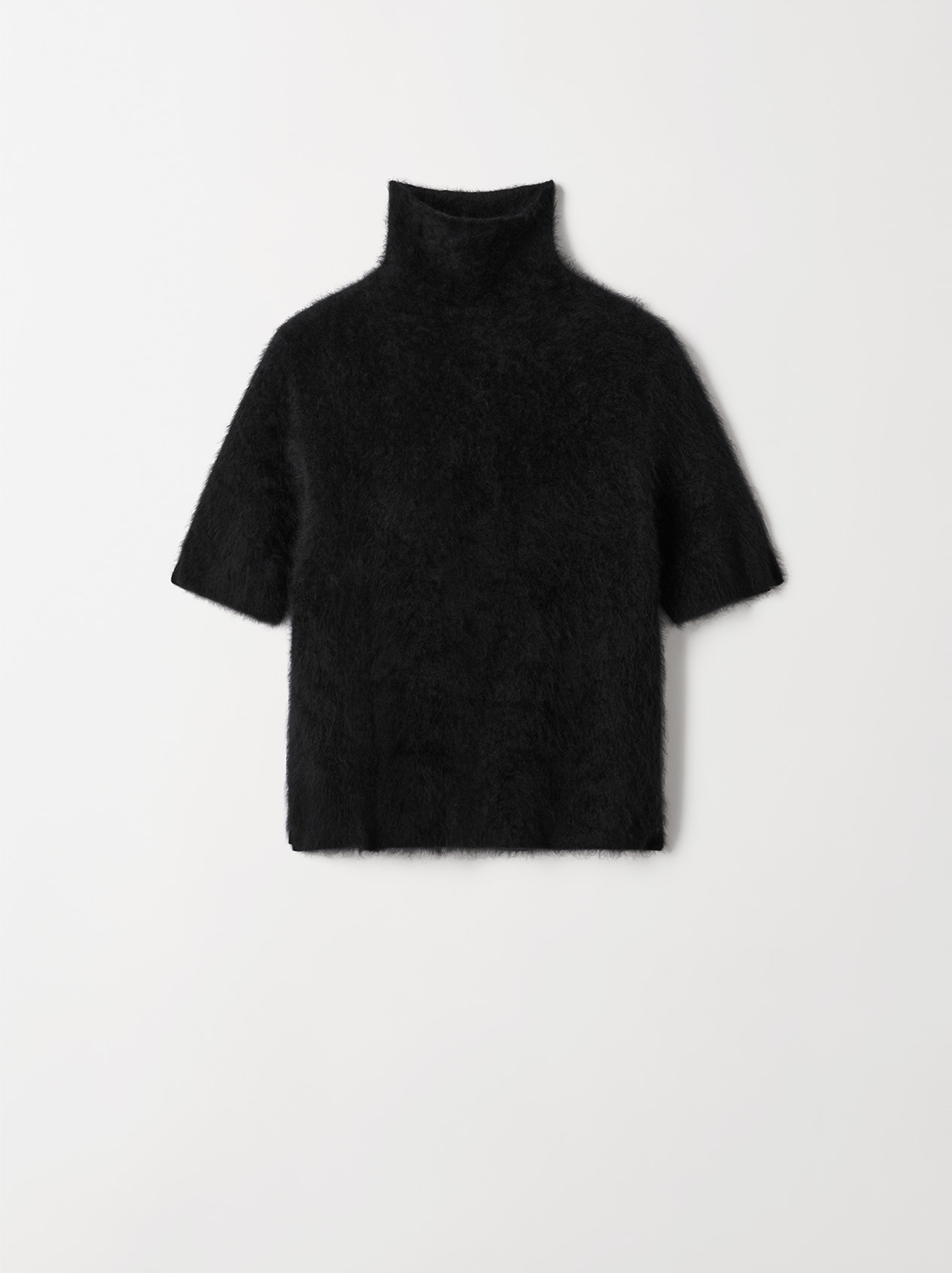 Brushed short sleeve turtleneck Black 1