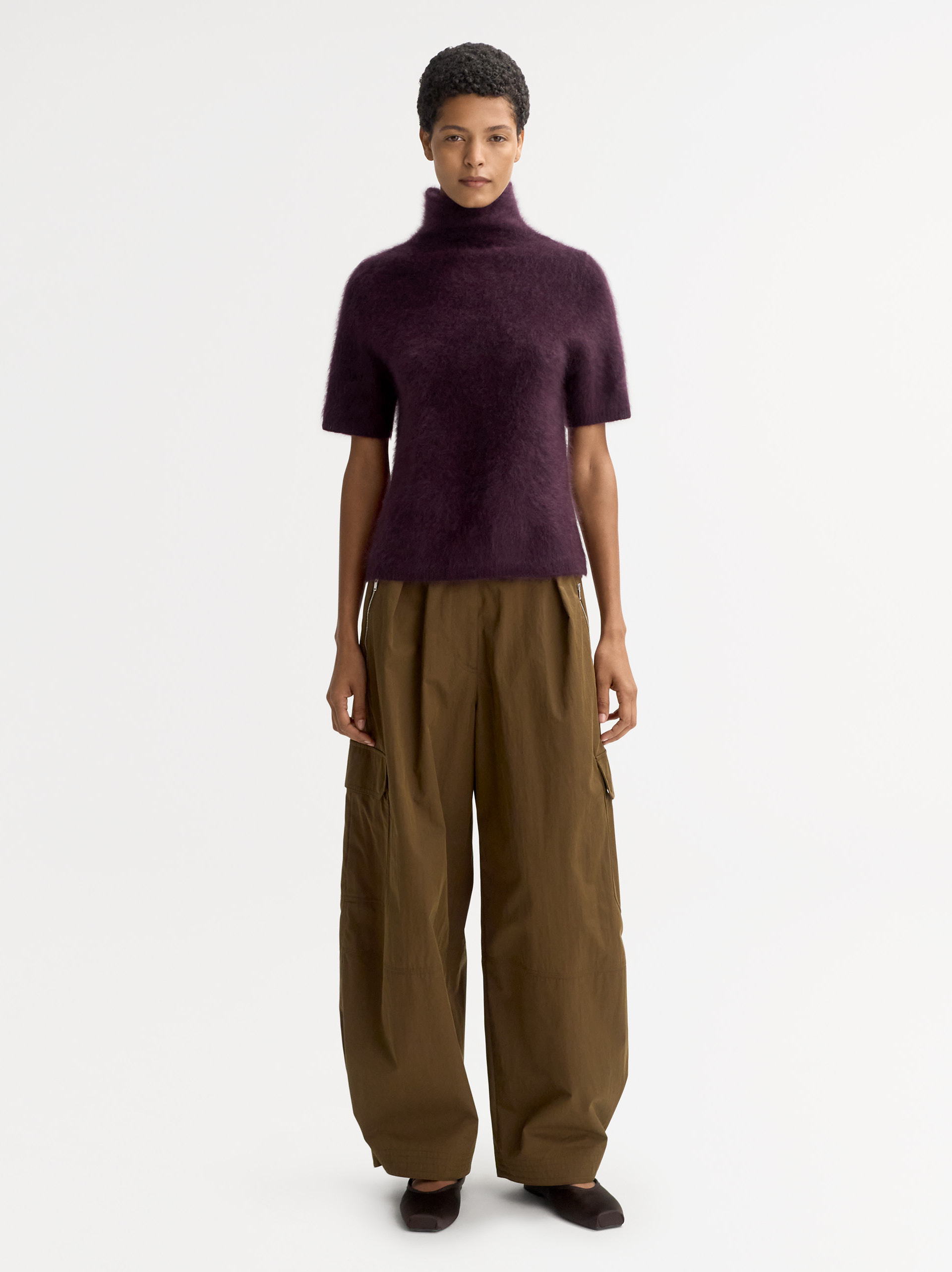 Brushed short sleeve turtleneck 0