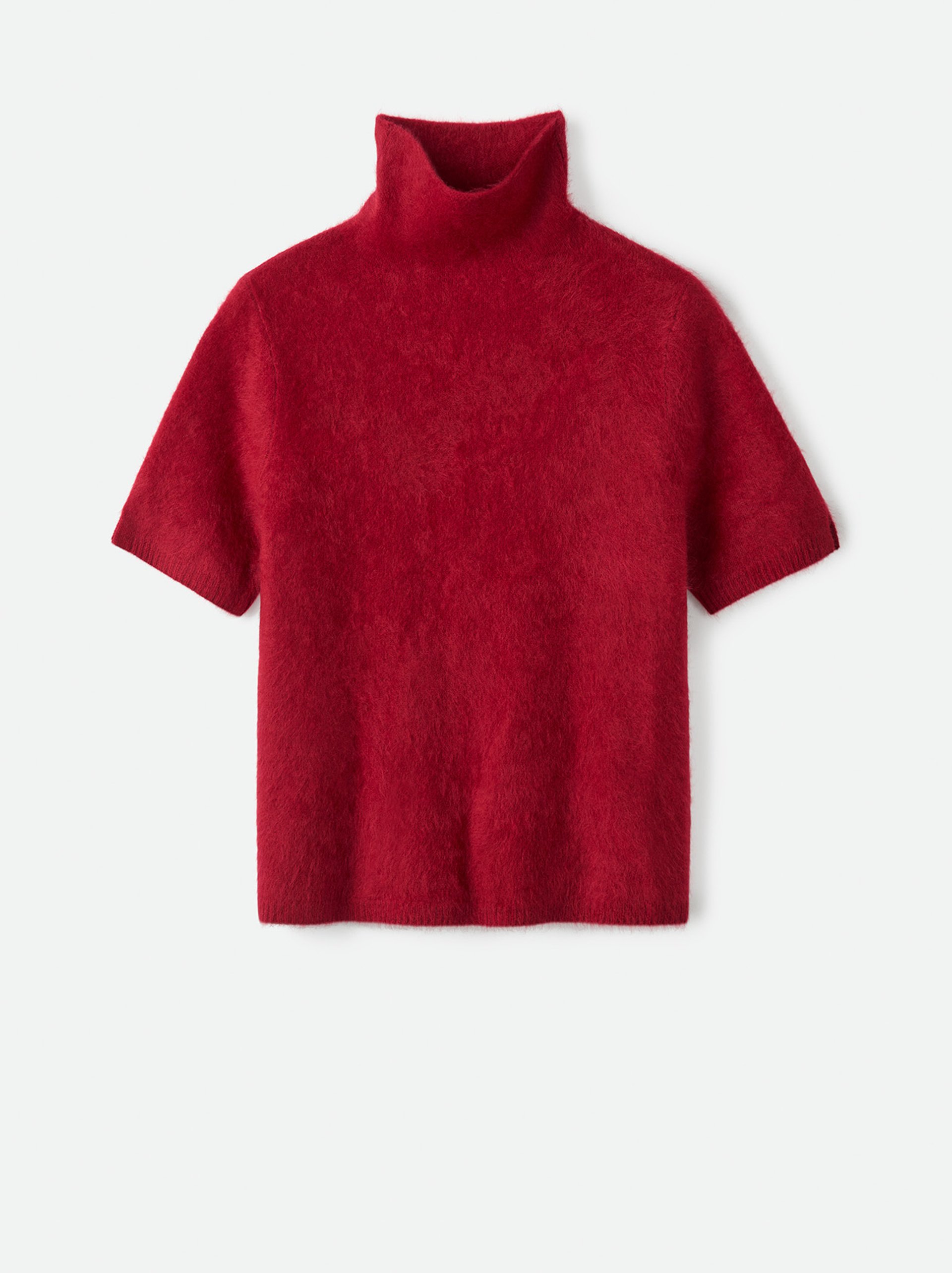 Brushed Short Sleeve Turtleneck Dahlia 1