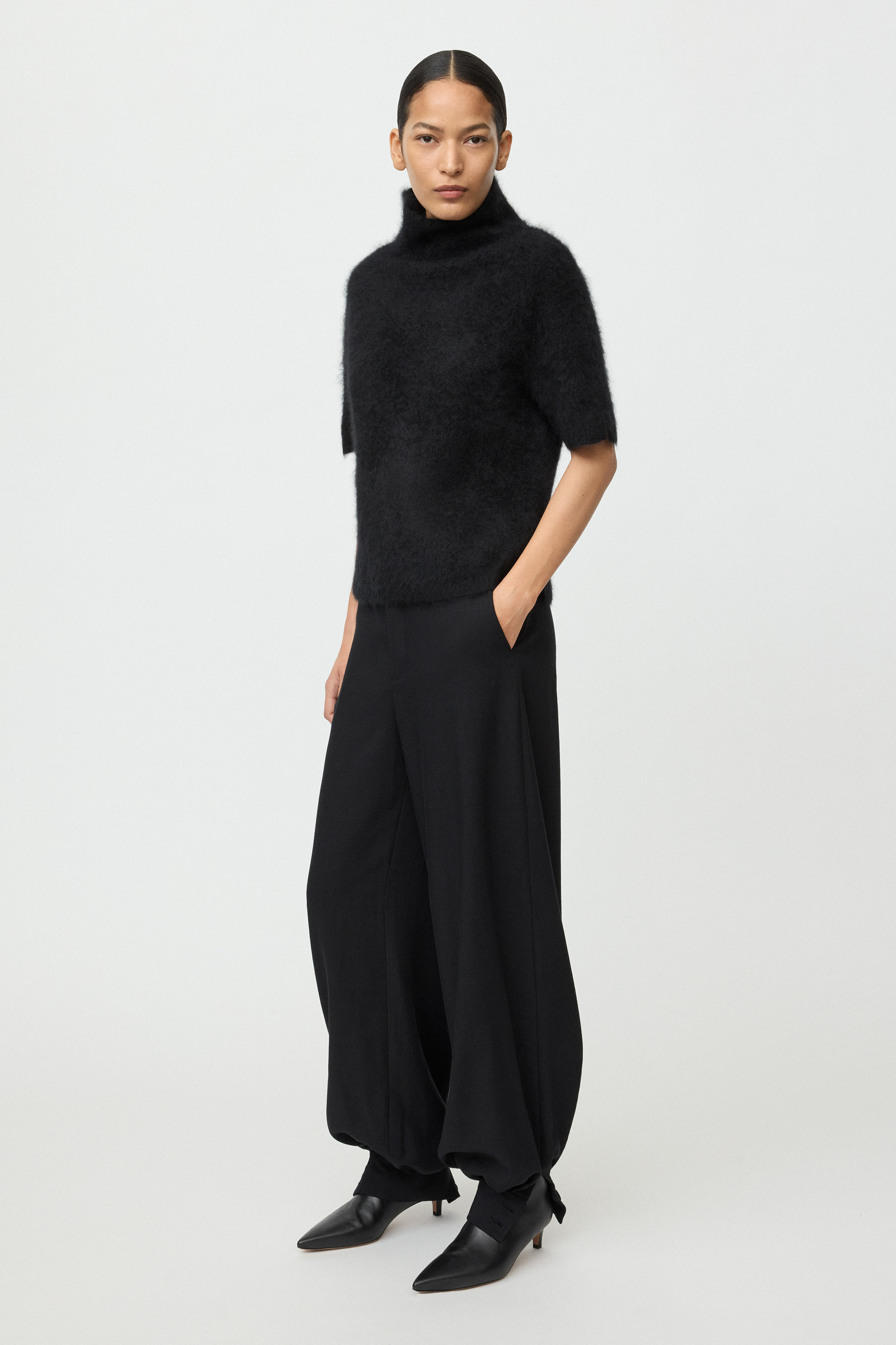 Brushed short sleeve turtleneck Black 2