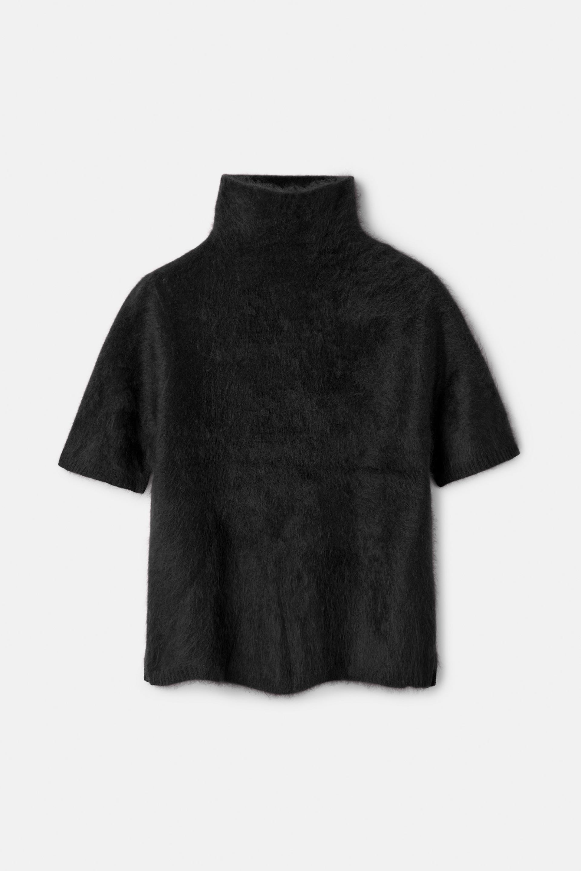 Brushed short sleeve turtleneck Black 1