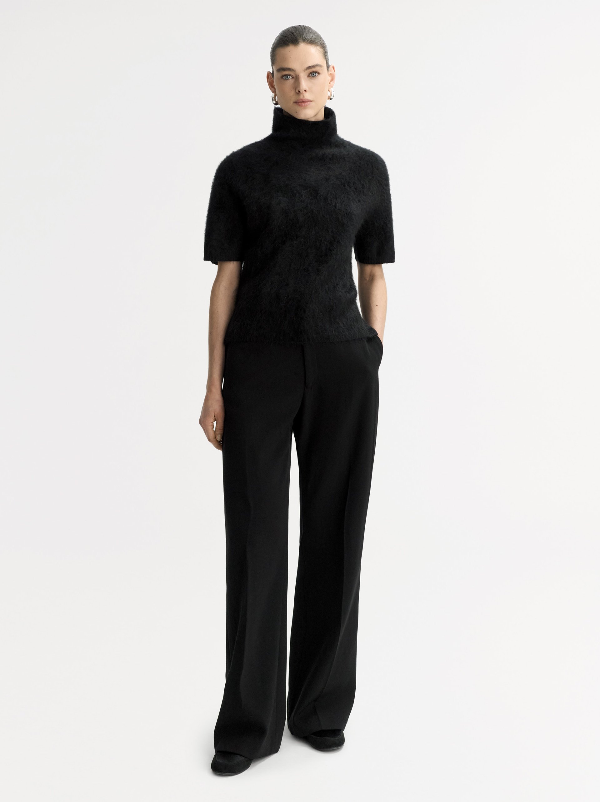 Brushed short sleeve turtleneck Black 2