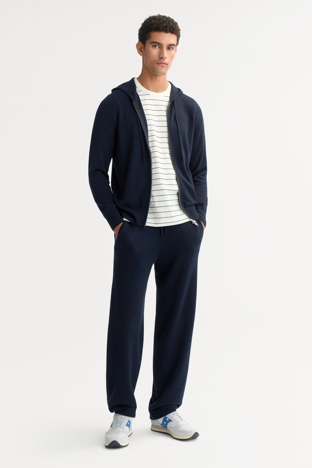 Men's Half Zip - Zipper - Navy | Soft Goat