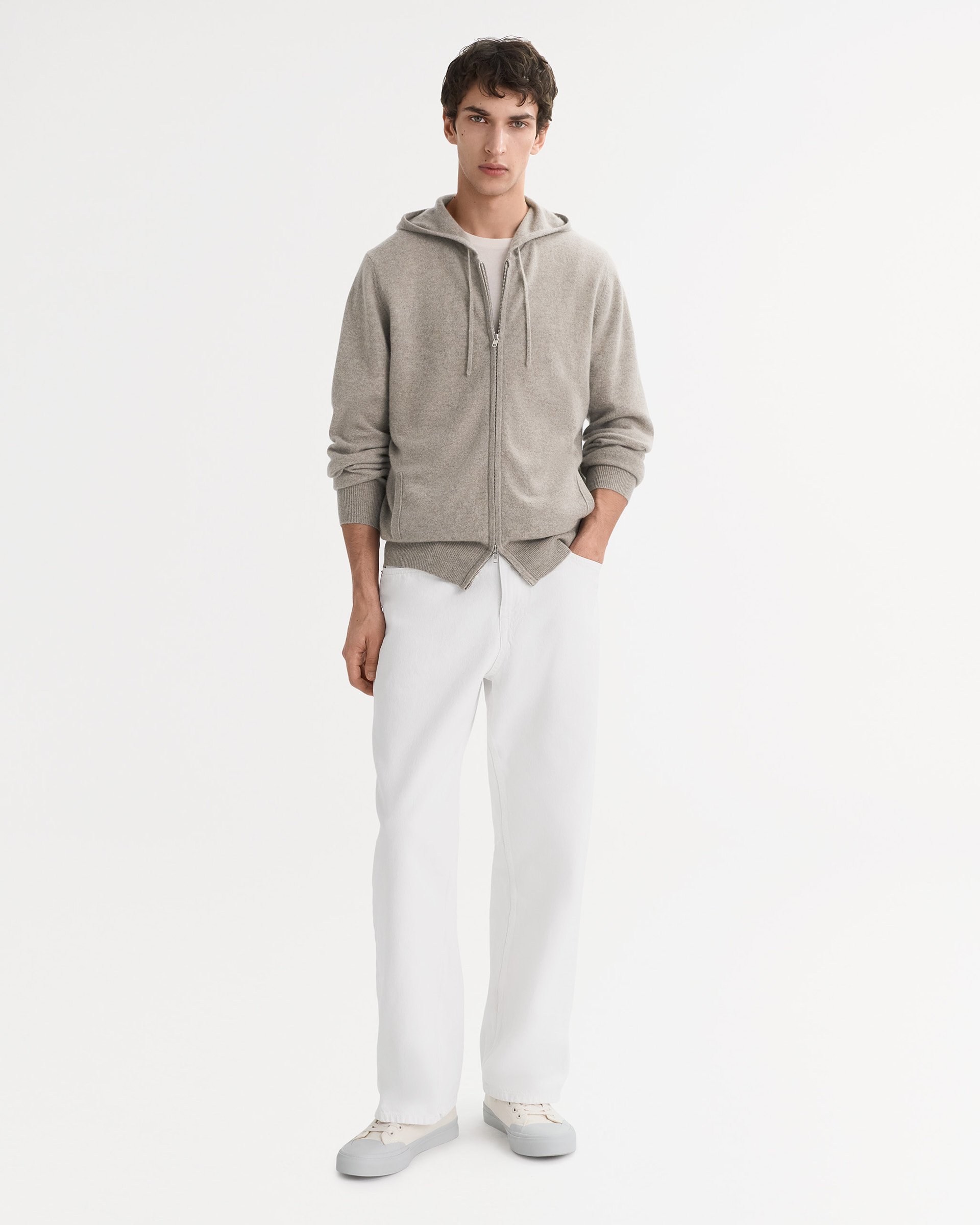 Men's Zip Hoodie Greige 2