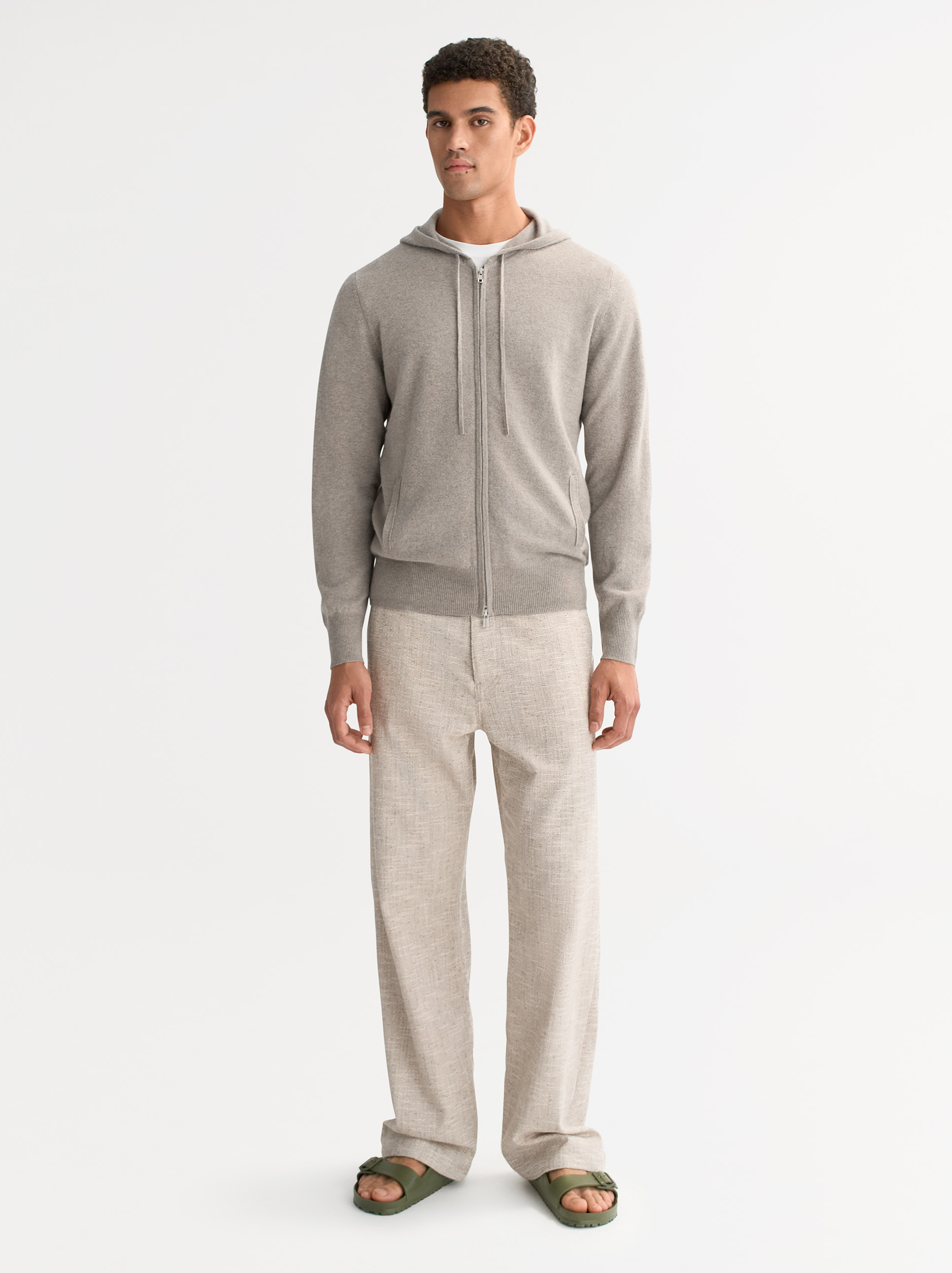 Men's Zip Hoodie Greige 2