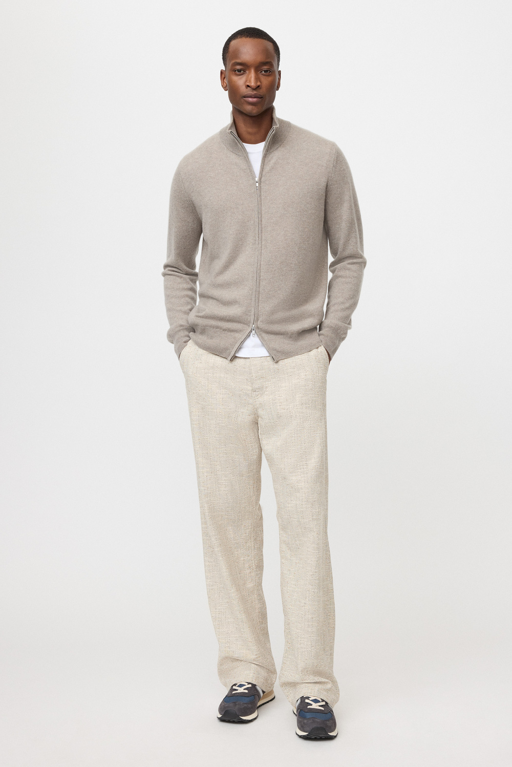 Men's alpaca cardigan - Cardigans - Light Grey | Soft Goat