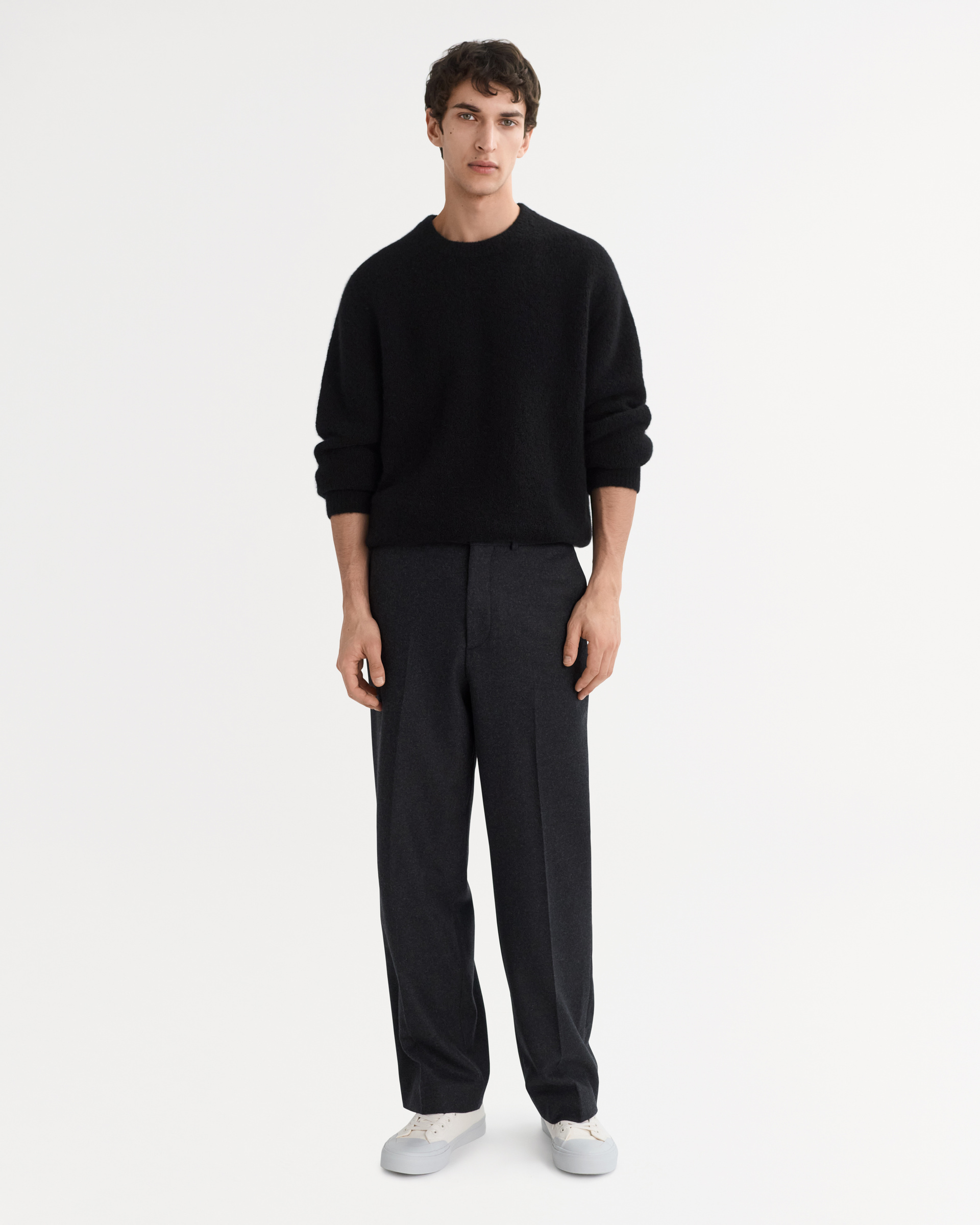 Men's Boucle Crewneck Black 2