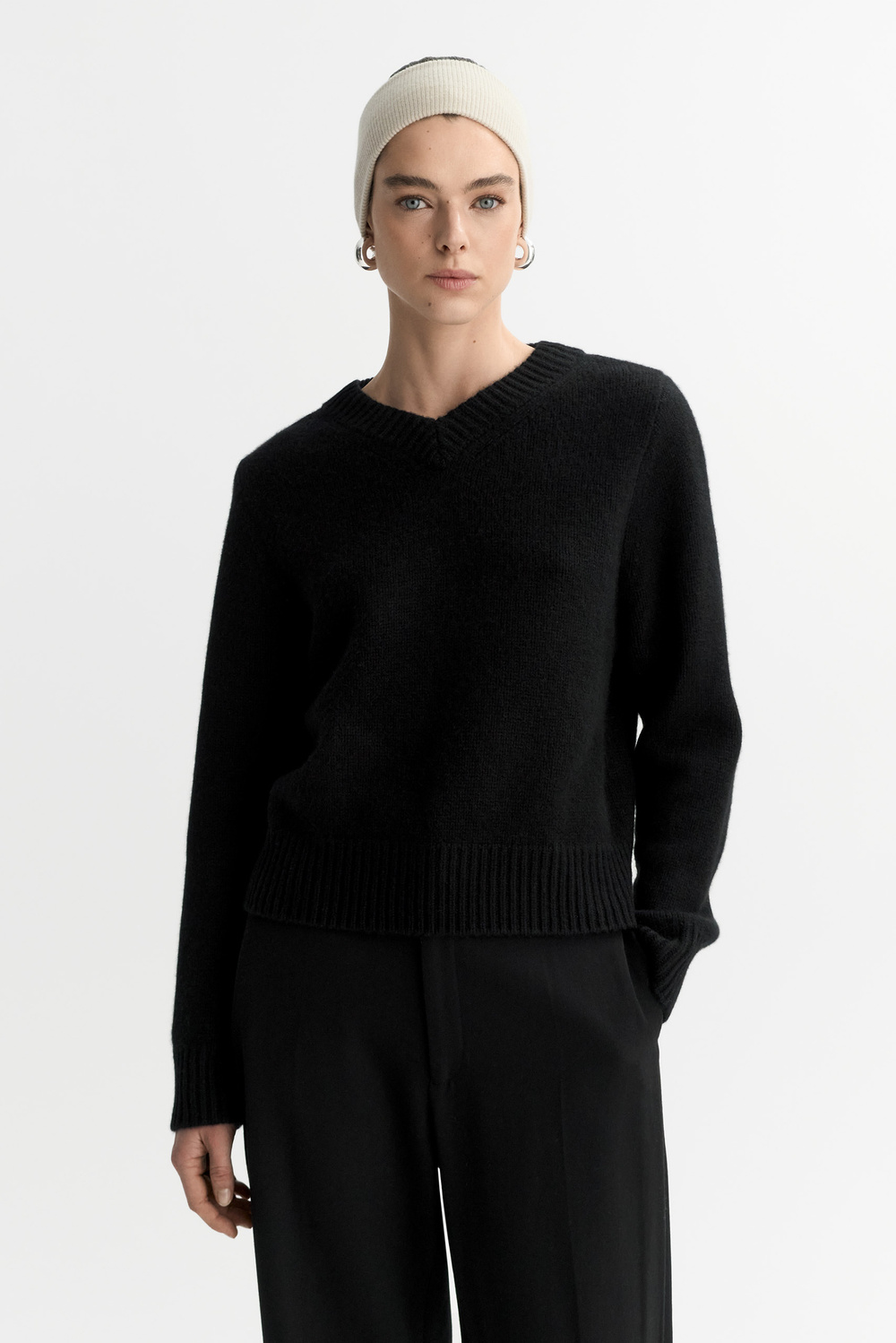 ★新品未使用★gypsohila V Neck Sweat Lightgray Relaxed Cloudlite V-Neck Tunic Sweatshirt | Gap Factory