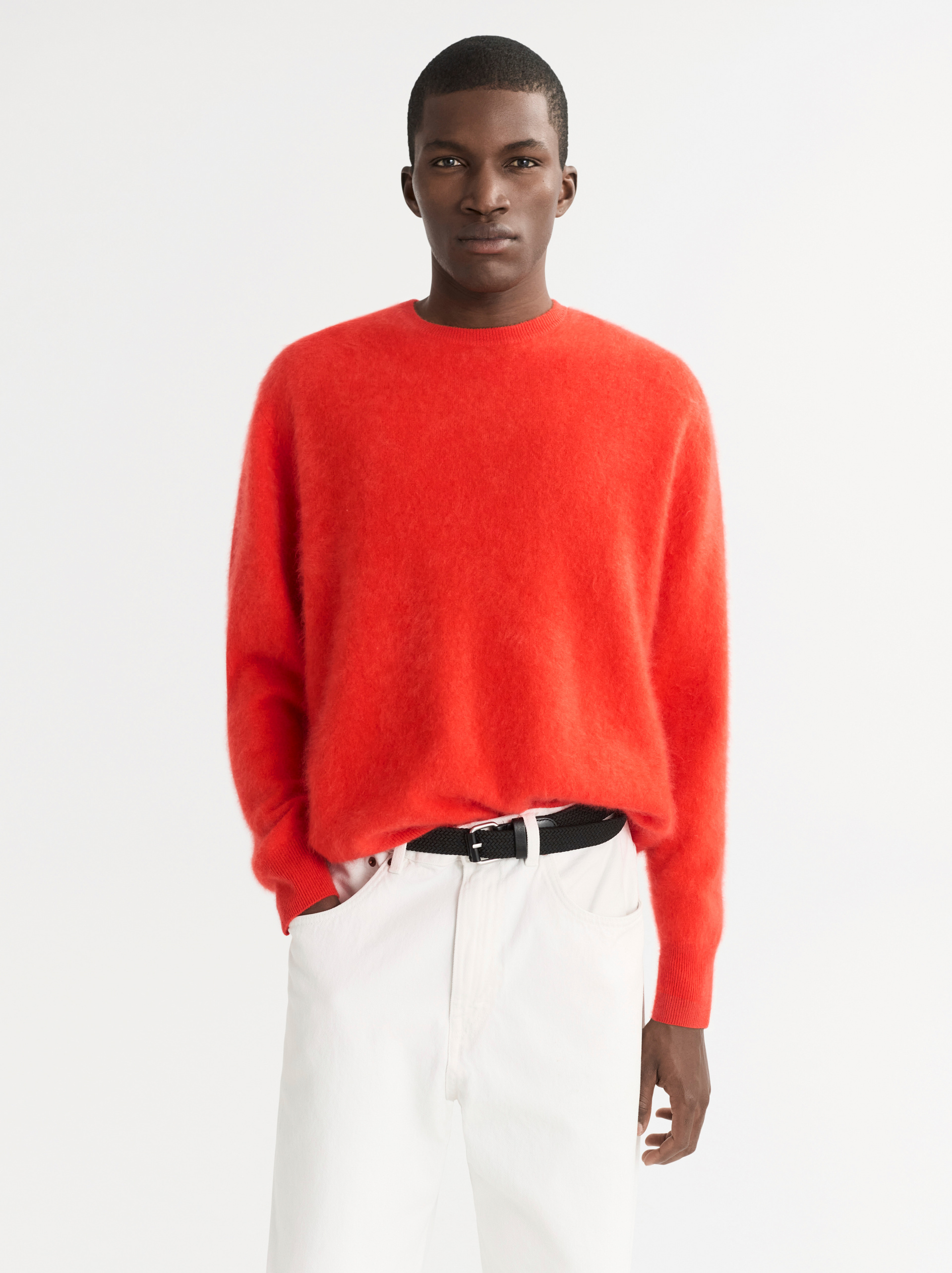 Men's Brushed Crewneck Tangerine 2