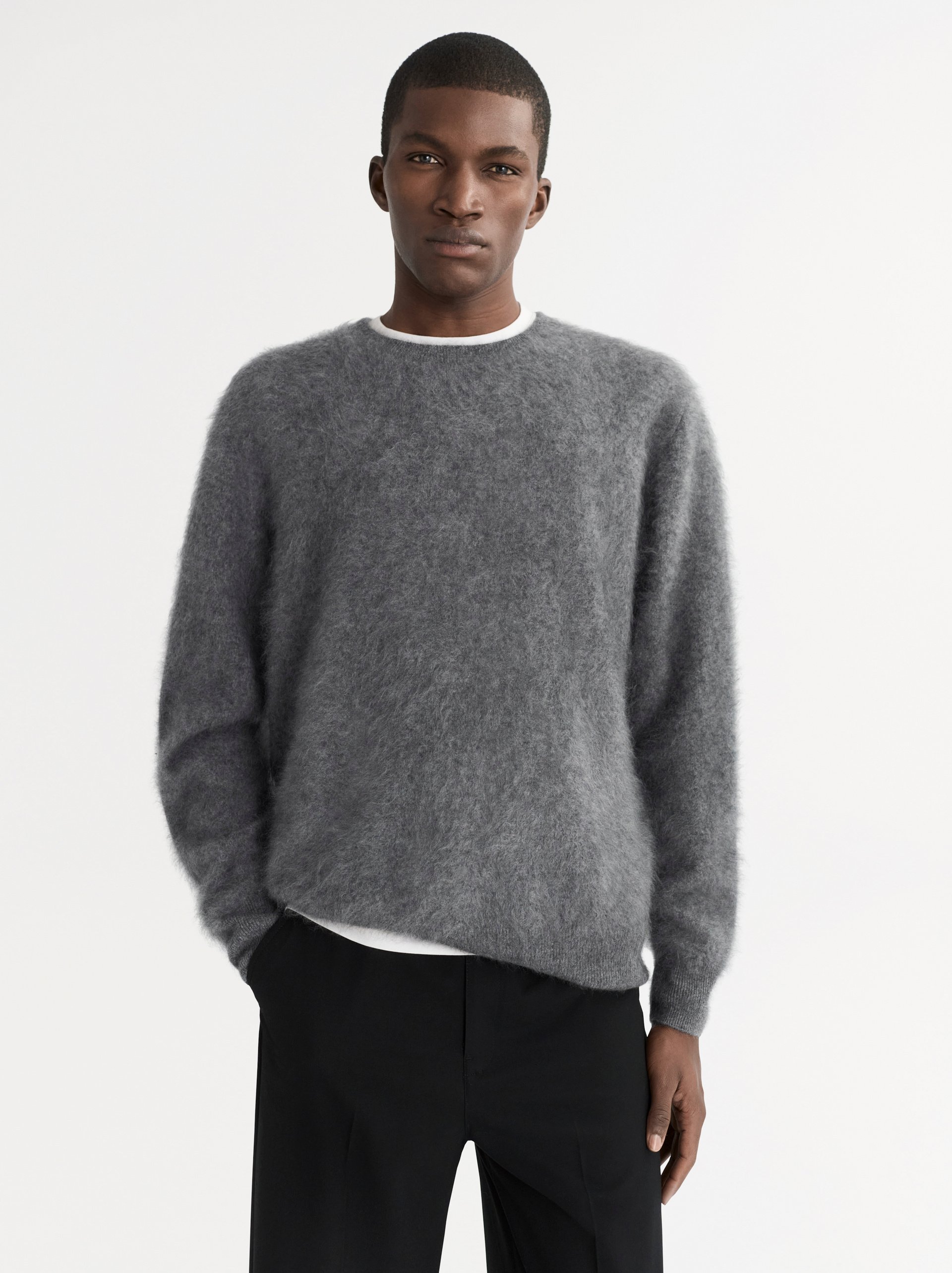Men's Brushed Crewneck Grey 2