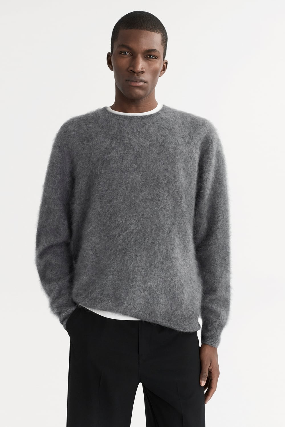 Men's Brushed Crewneck - Crewnecks - Grey | Soft Goat
