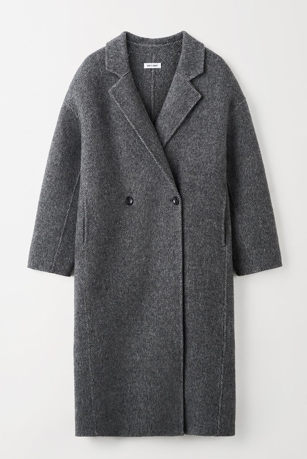 Herringbone coat - Jackets & Coats - Grey | Soft Goat