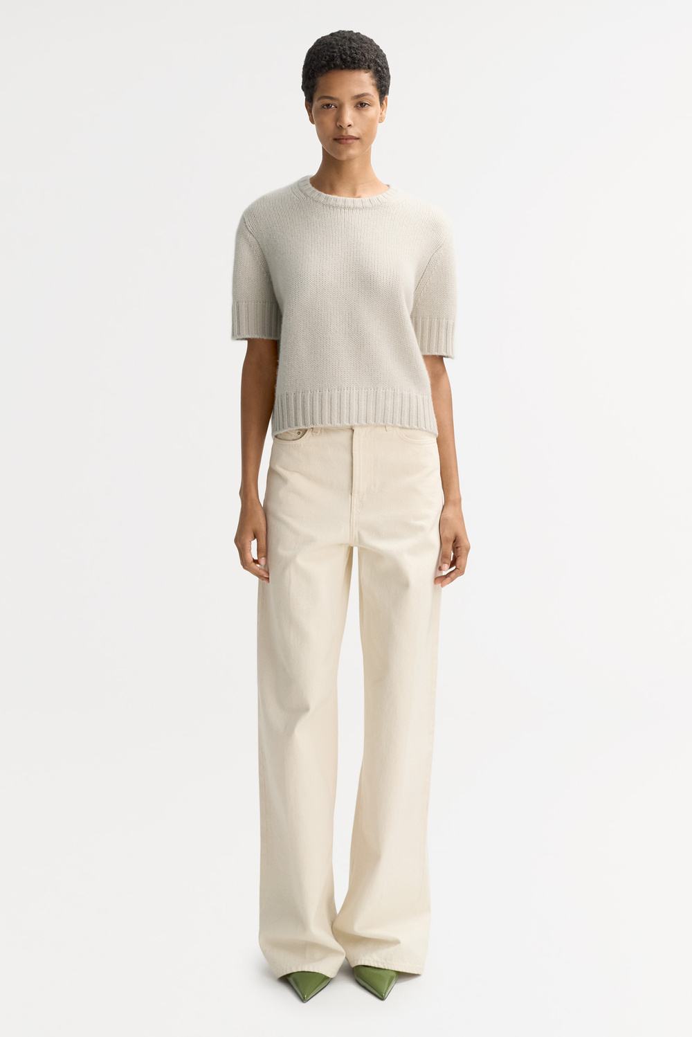 Chunky short sleeve - Shortsleeves - Chalk | Soft Goat