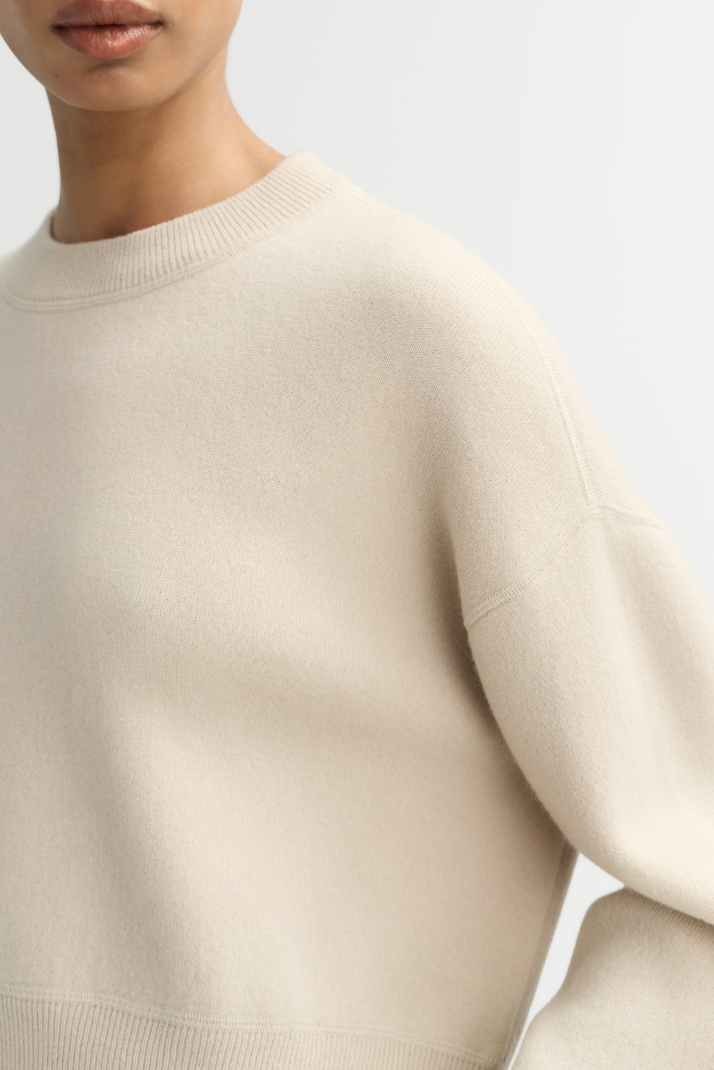 Double faced crewneck - Crewnecks - Chalk | Soft Goat