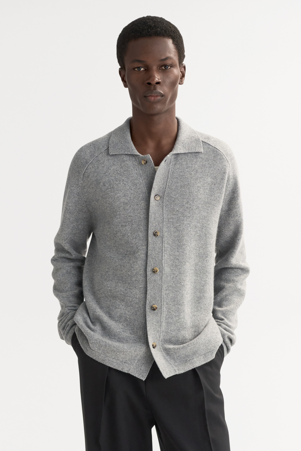 Men's shirt - Cardigans - Grey | Soft Goat