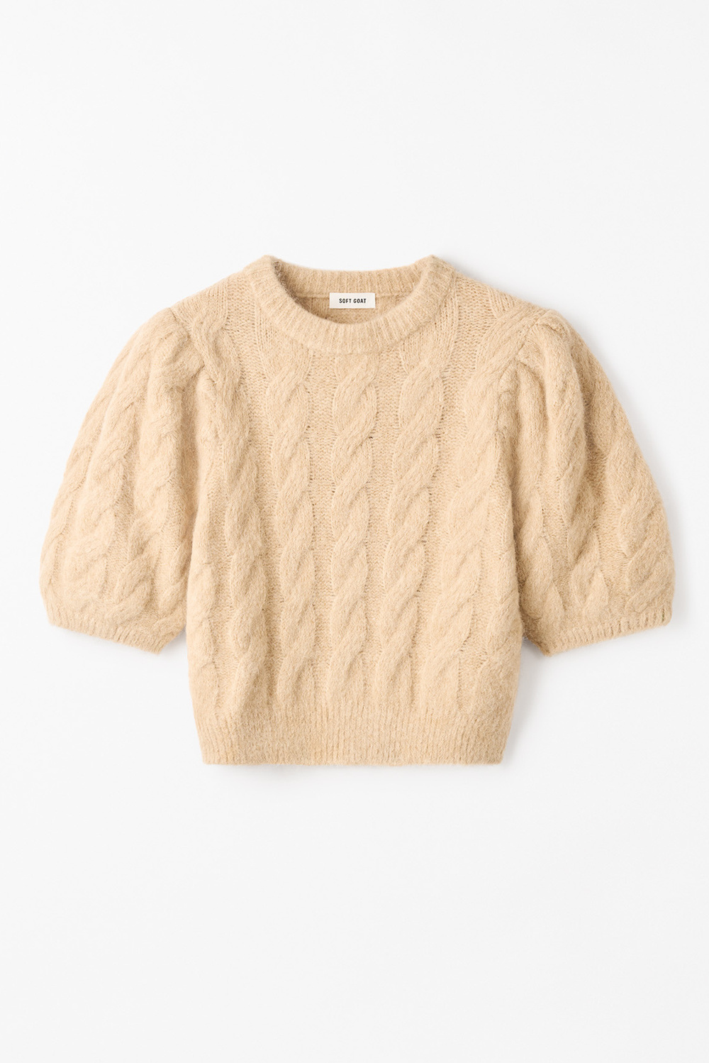 Chunky short sleeve - Shortsleeves - Greige | Soft Goat