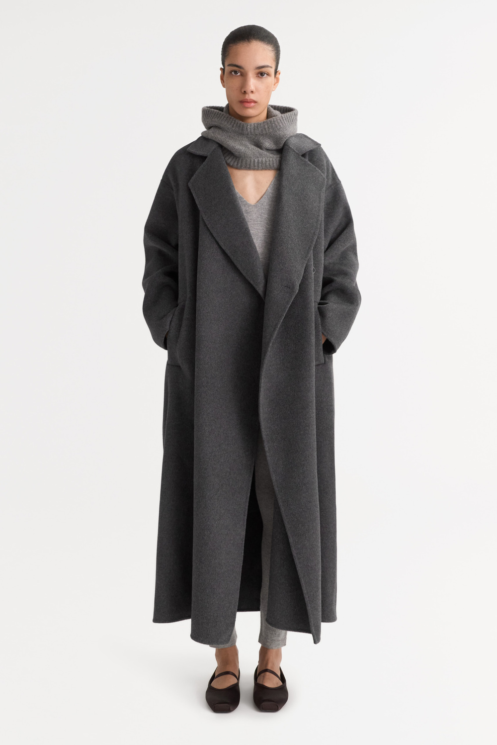 Oversized coat Jackets Coats Dark Grey Soft Goat