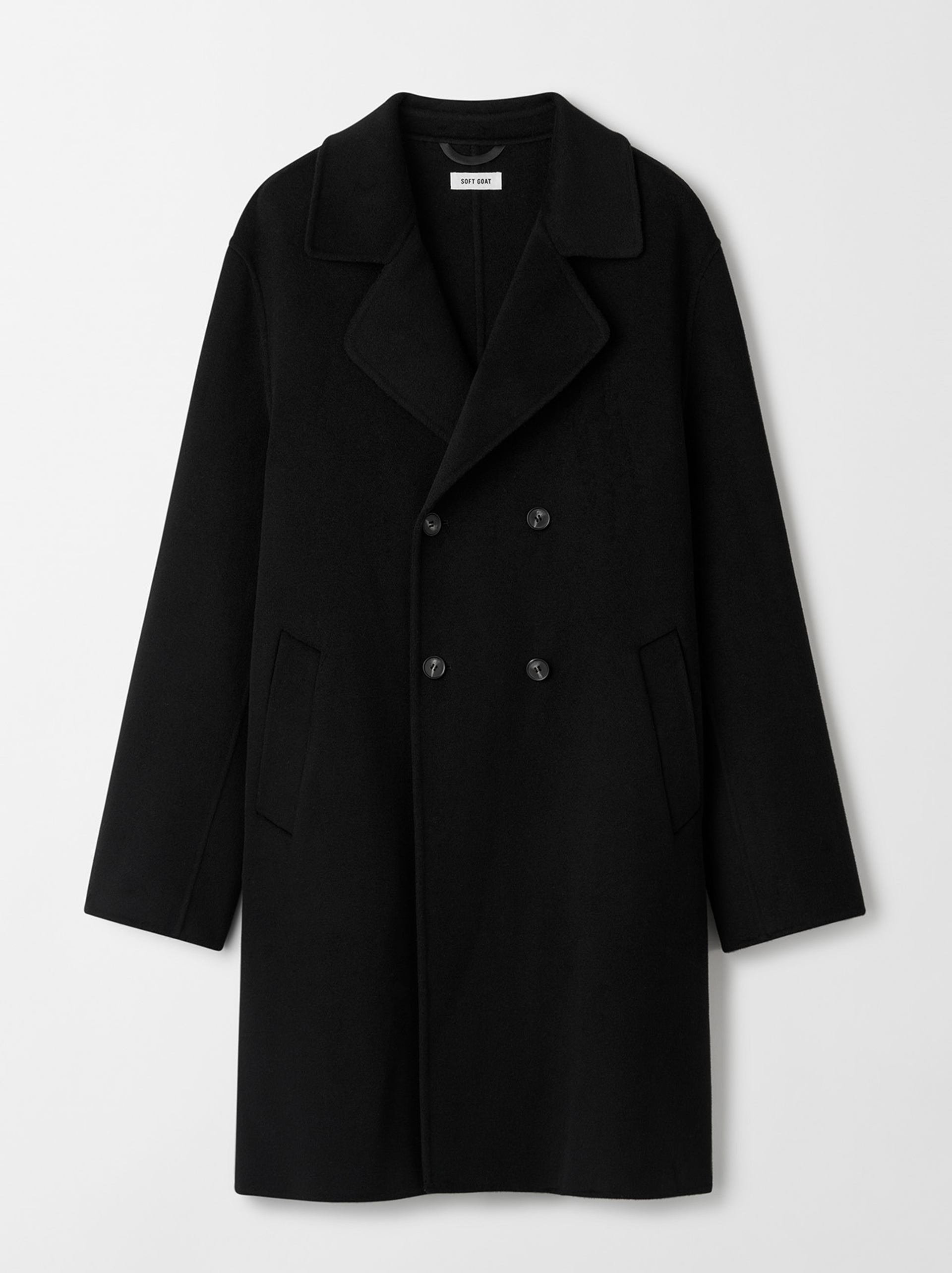 Men's Double Breasted Coat Black 1