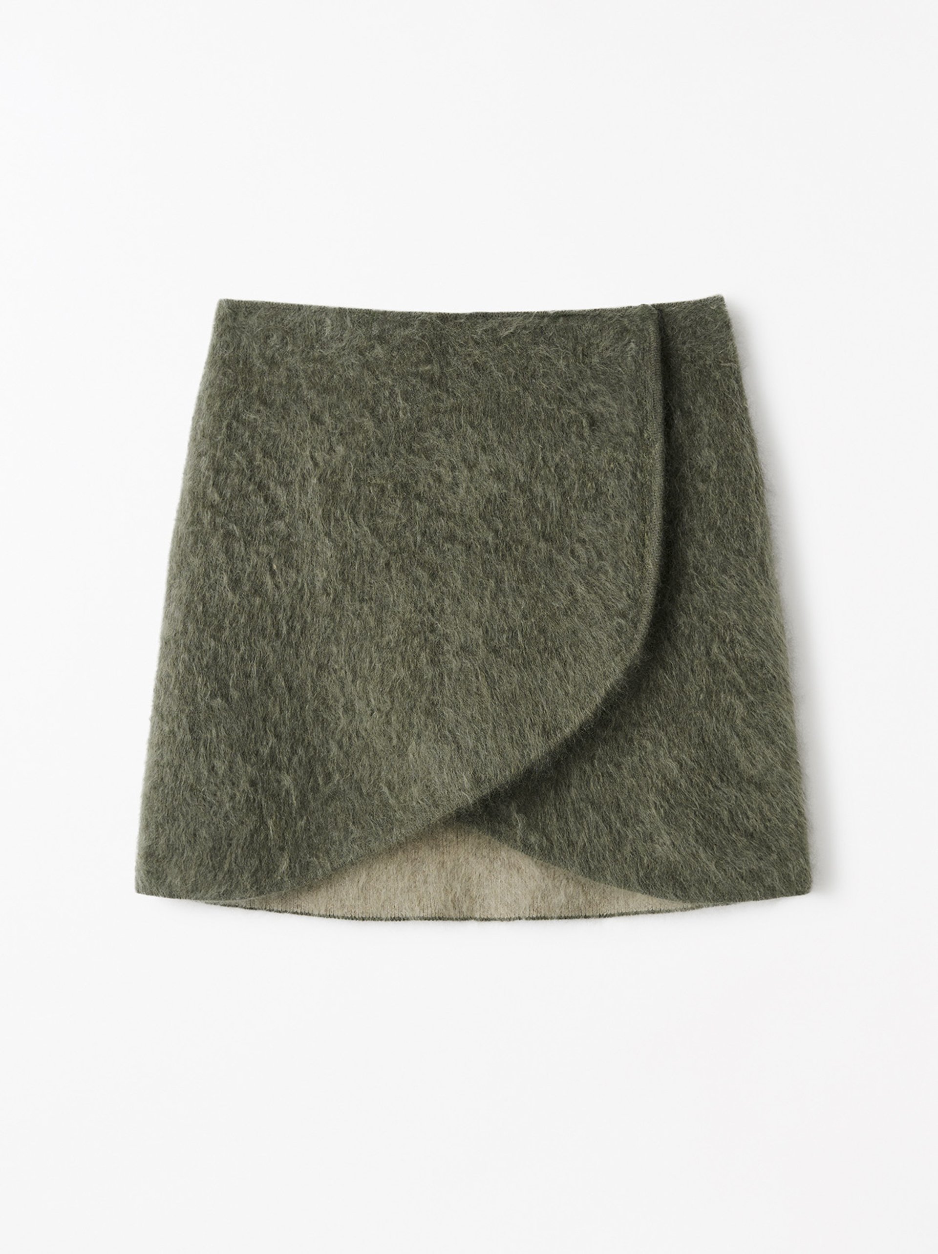 Wrap brushed skirt Olive 1