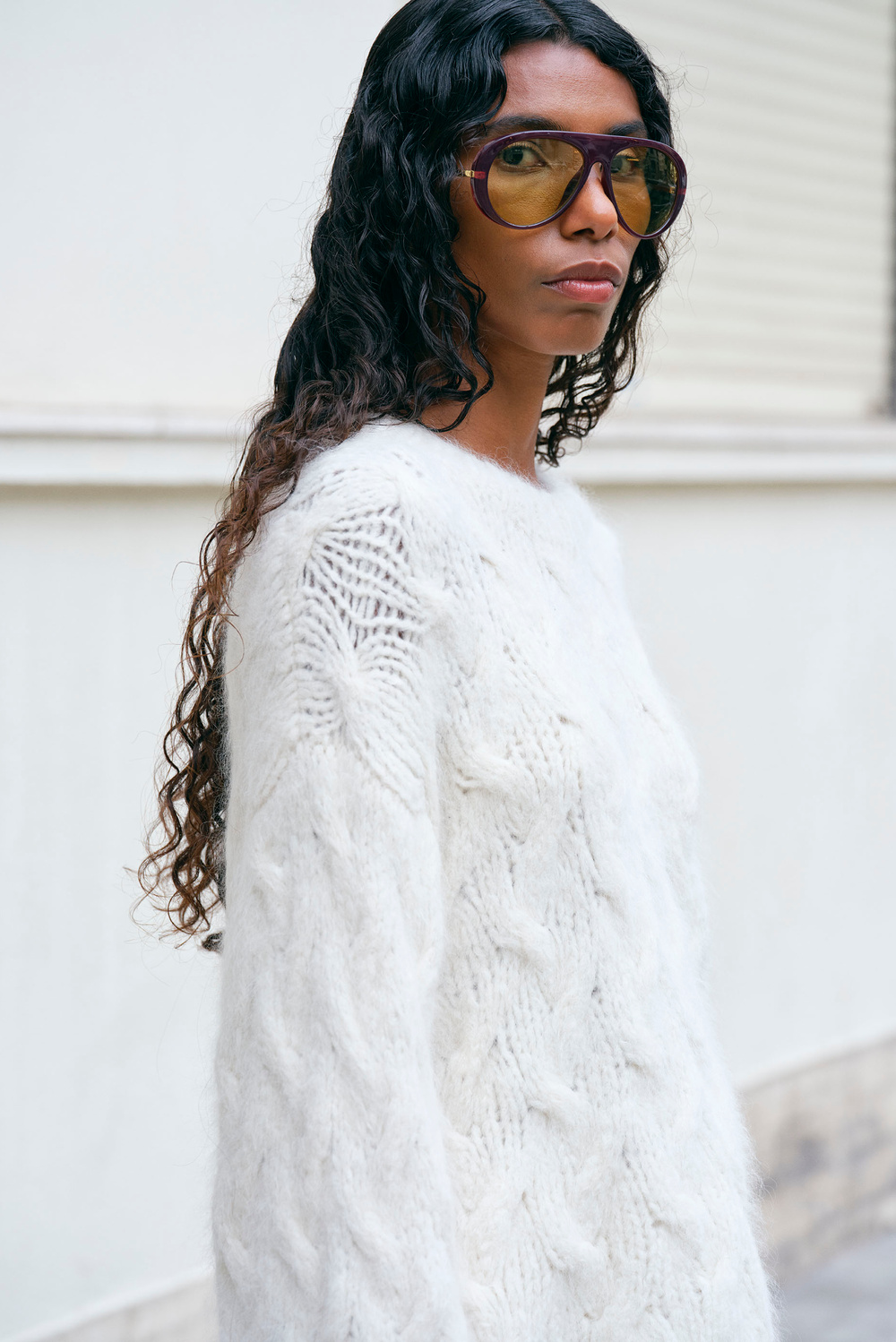 Chunky cable knit - Tops - Light Camel | Soft Goat